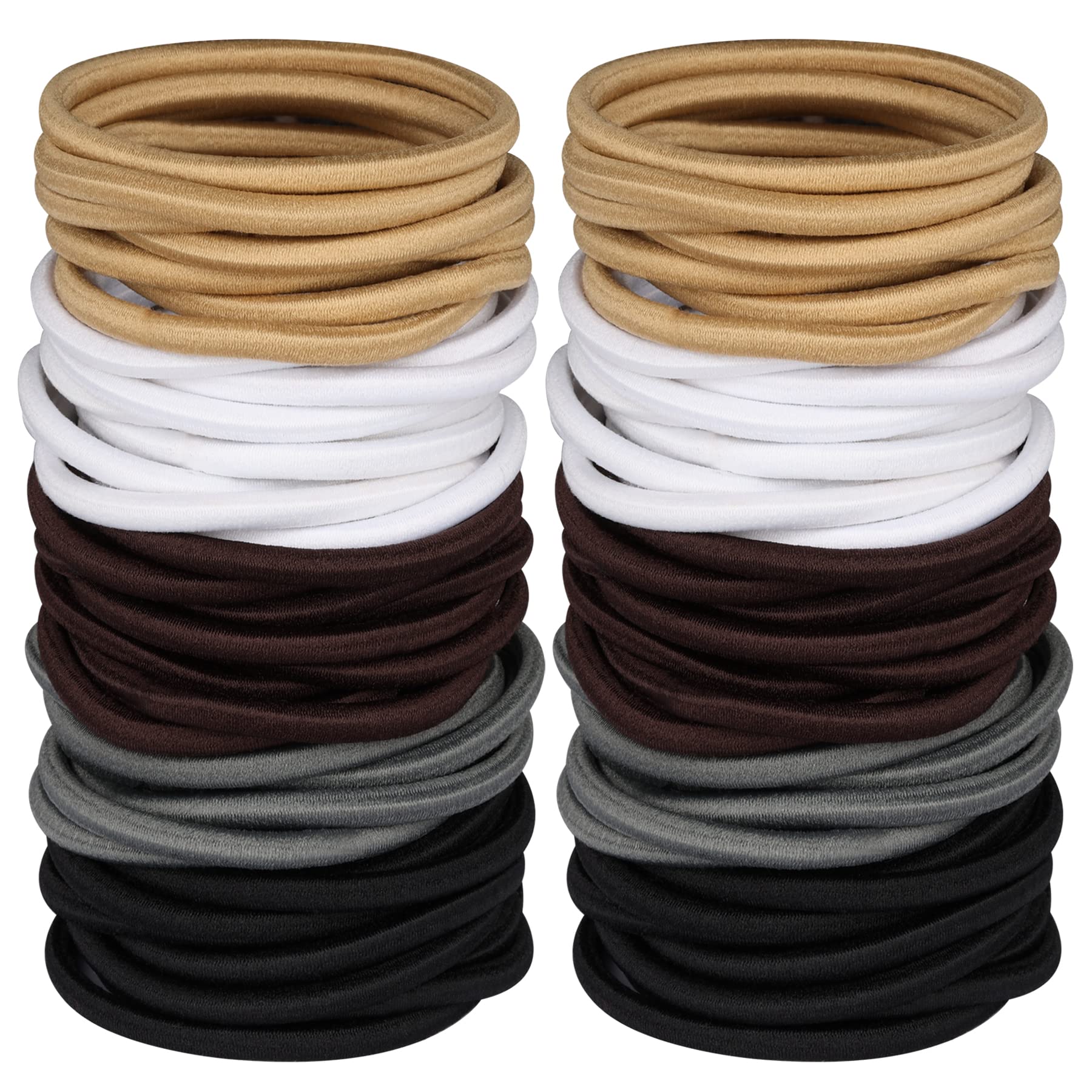 120 Pcs Neutral Colors Elastic Hair Tie, 4MM Ponytail Holders for Medium to Thick Hair No Damage Hair Accessories for Men, Women