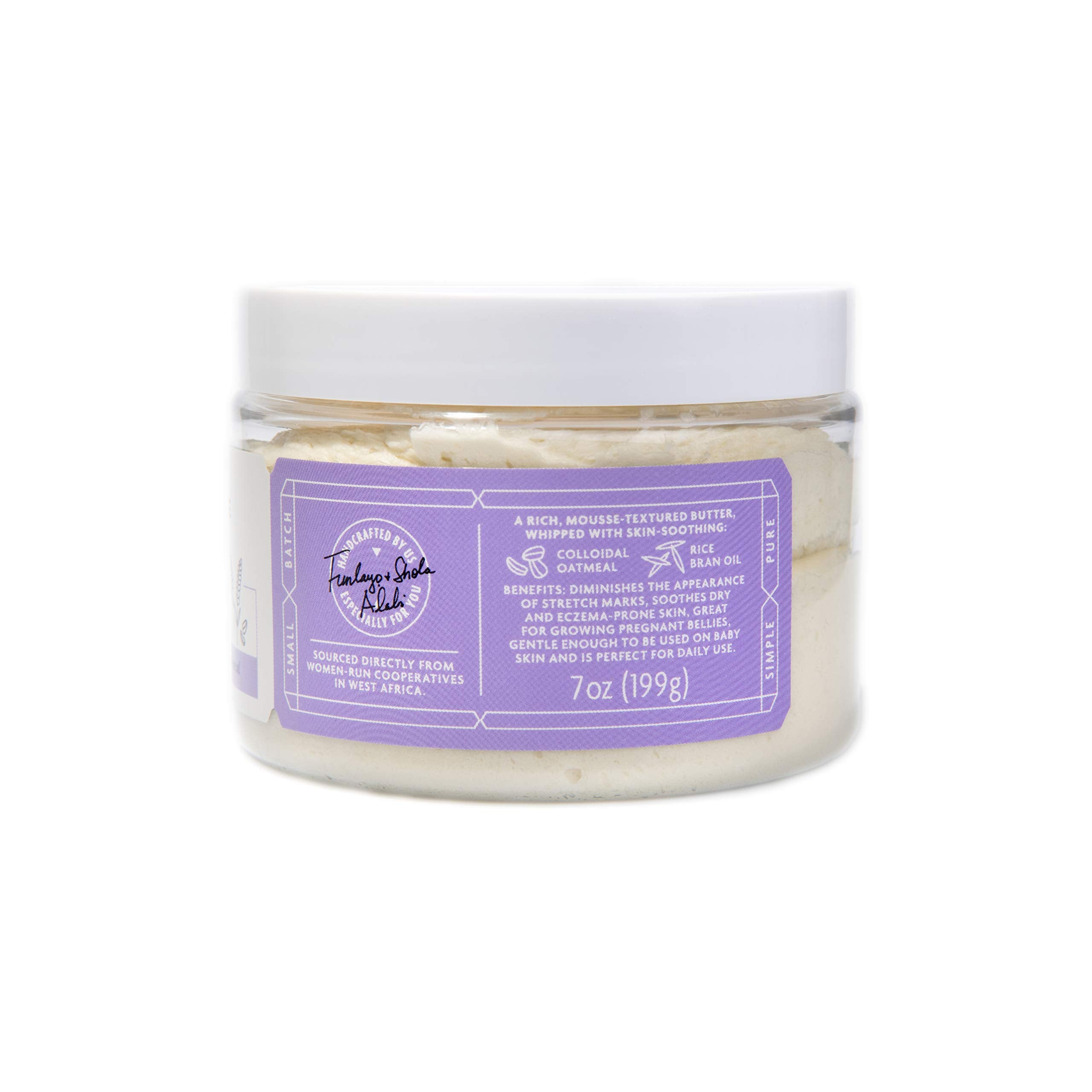 Shea Radiance Whipped Shea Butter w/Colloidal Oatmeal - Blended w/Skin-Soothing Oatmeal & Moisturizing Rice Bran Oil | Lavender