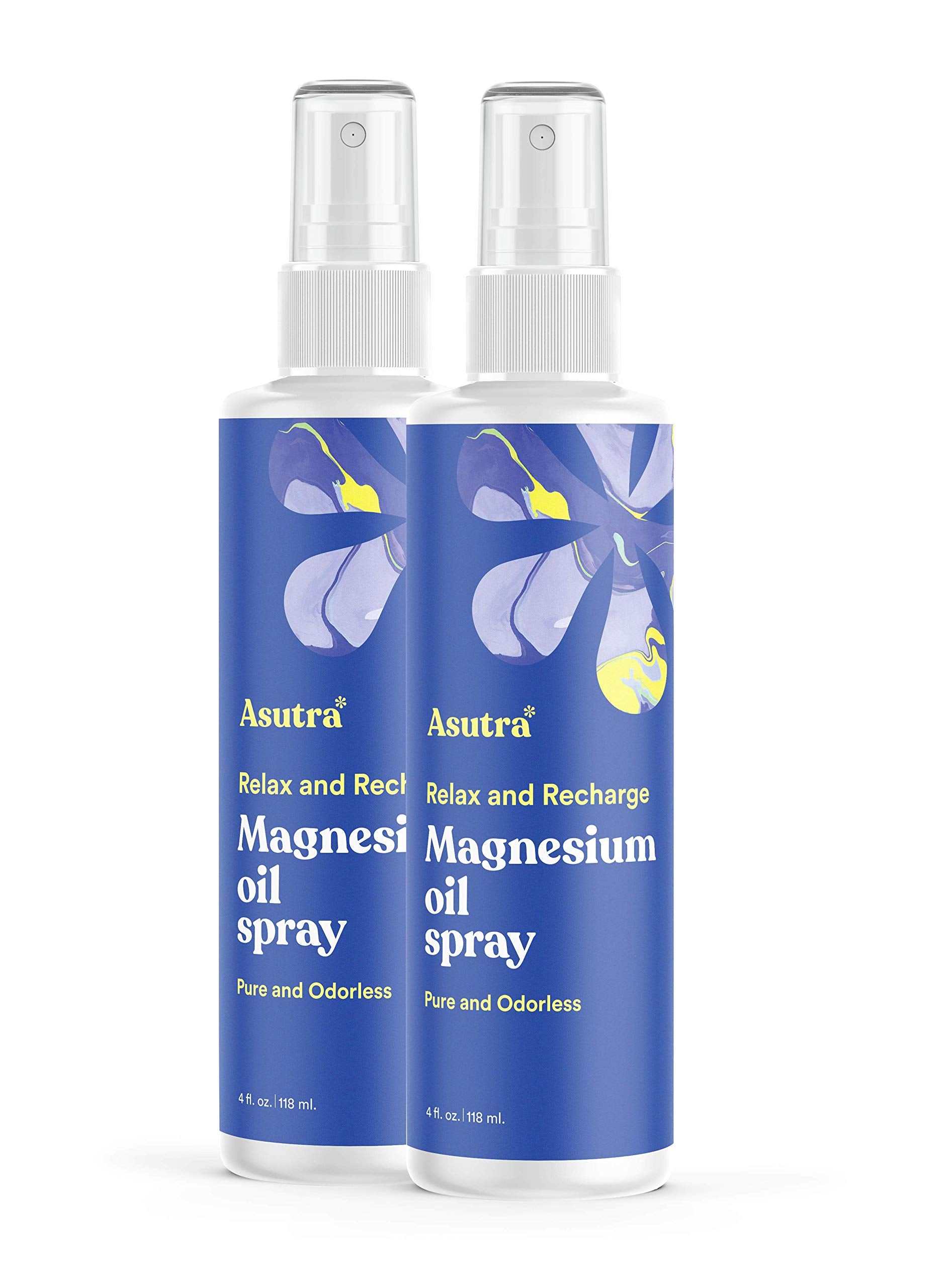 ASUTRA Magnesium Oil Spray - Rapid Absorption, Odorless, Non-Greasy, 4 fl oz, Pack of 1