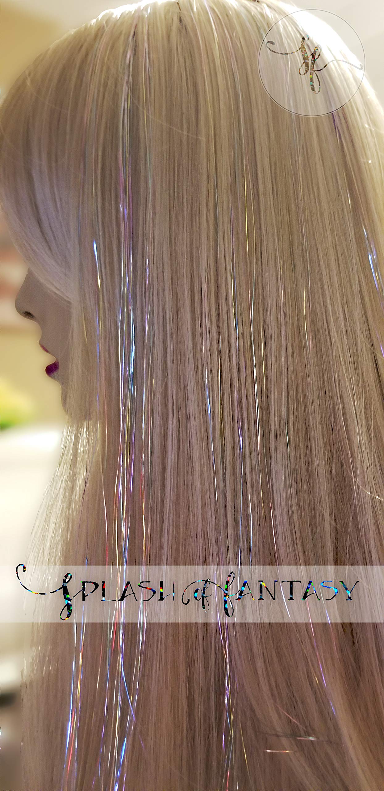 40'' Hair Tinsel 100 Strands (Shiny Pastel Rainbow)