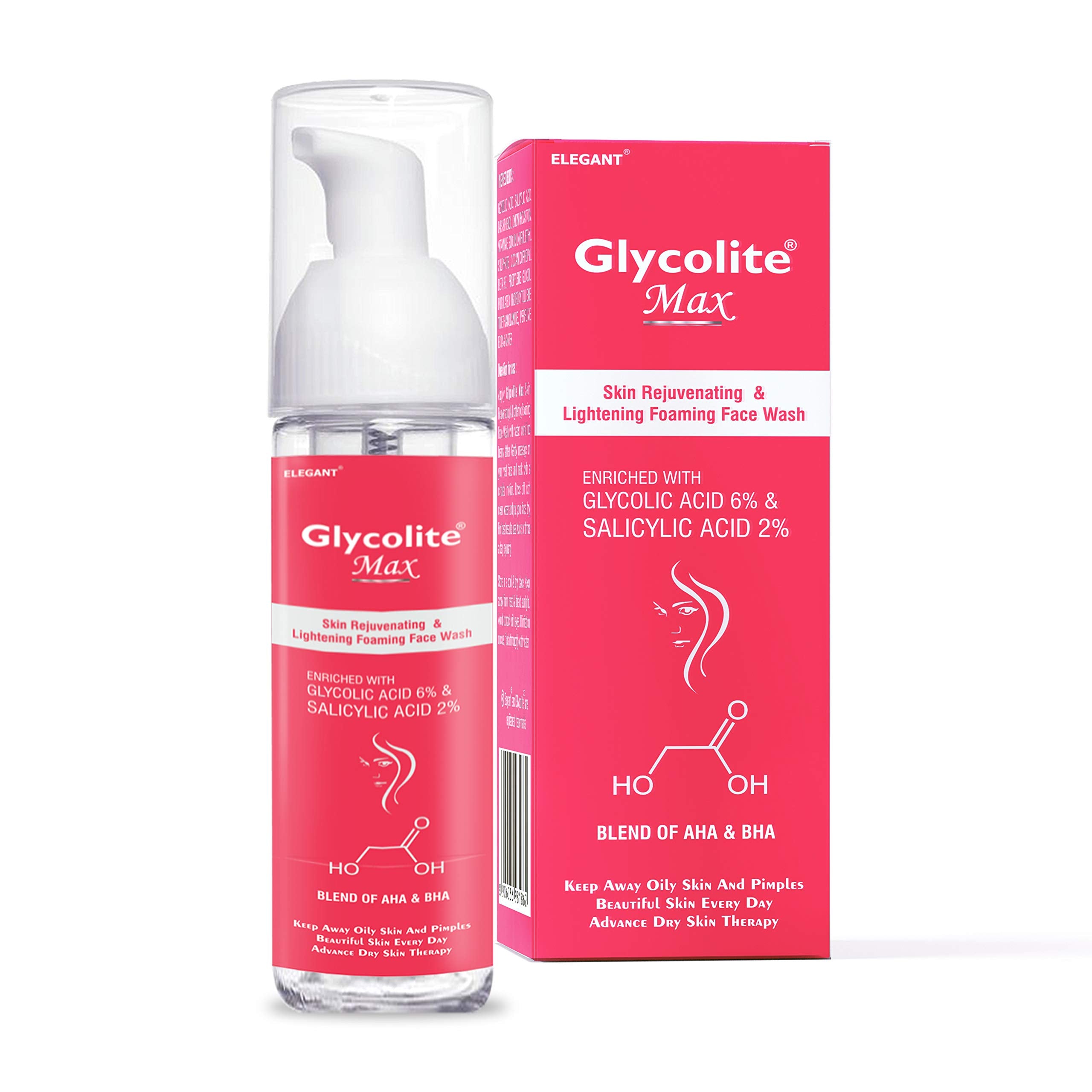 Glycolite Max Foaming Facewash 60Ml With Glycolic Acid 6%