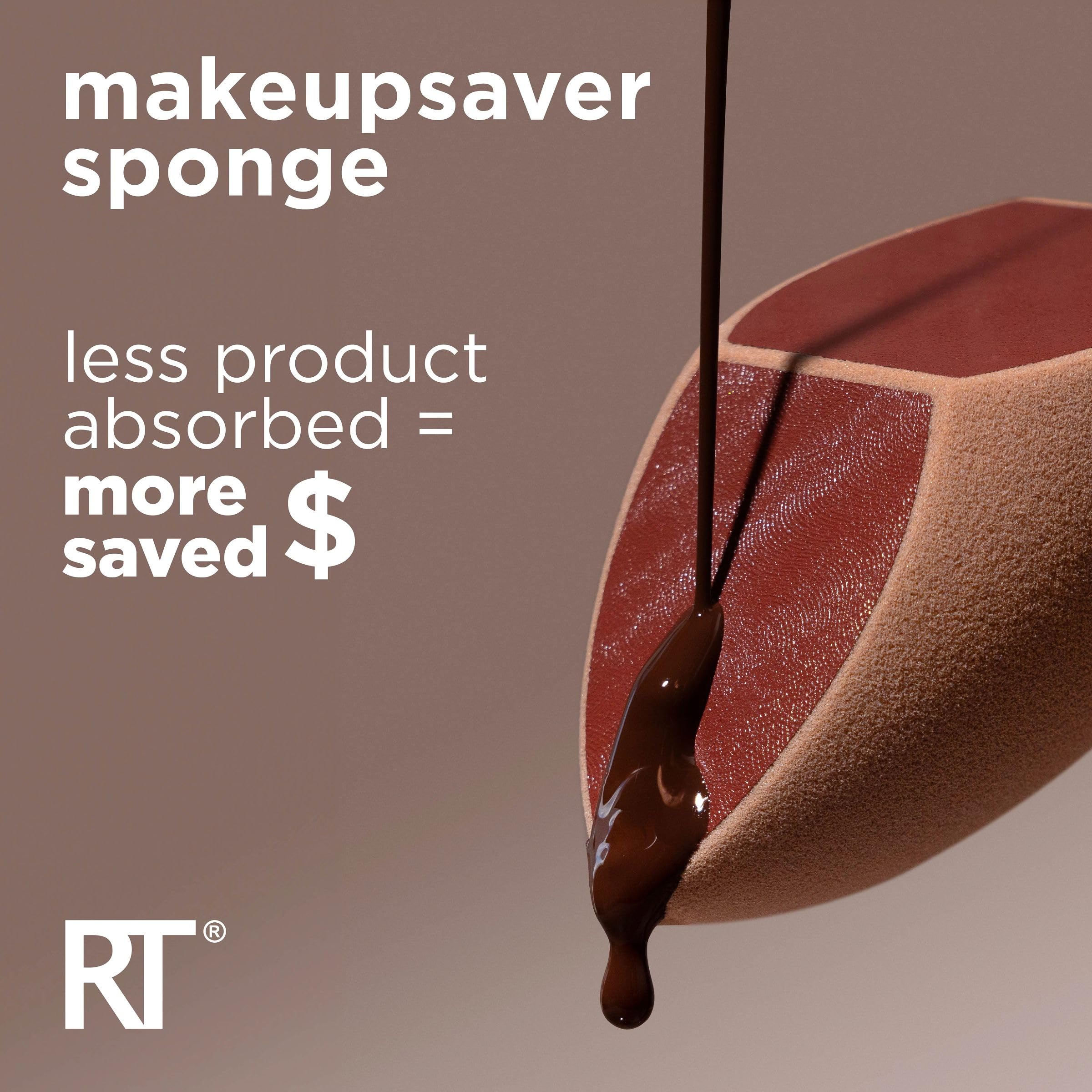 Real Techniques Makeup Blender Sponge ?an, 1 Count, Liquid & Cream Formulations, Reduces Waste, Cruelty-Free, Latex-Free