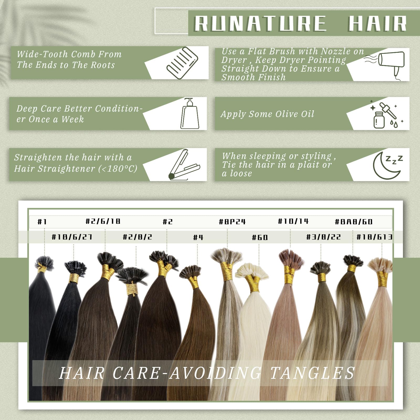 Runature Balayage U Tip Hair Extensions Real Human Hair 20 Inch Straight U Tip Human Hair Extensions Hot Fusion Ombre Walnut Bro