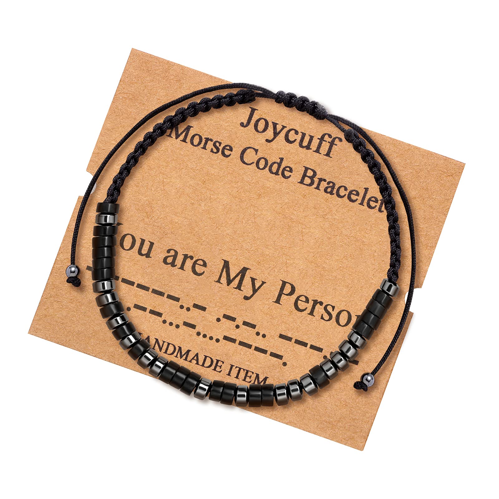 Bracelets for Women Gifts for Men Her Mom Daughter Sister Best Friend Inspirational Morse Code Jewelry Adjustable Silk Beaded Wr