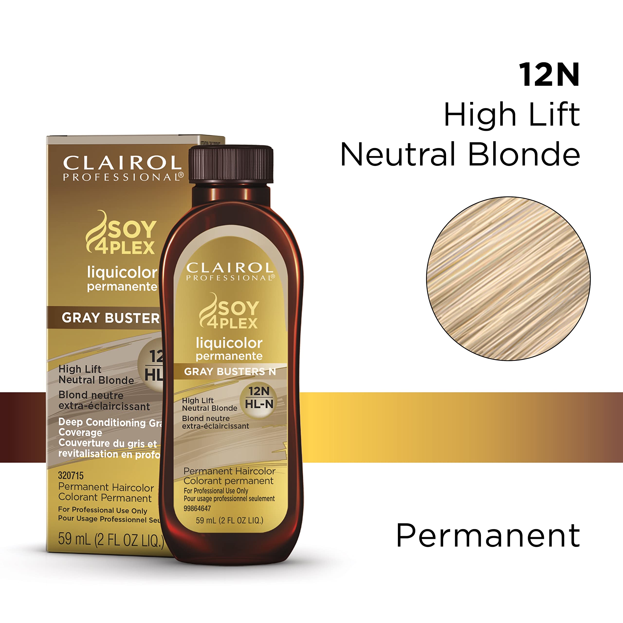 Clairol Professional Permanent Liquicolor For Blonde Hair Color, 12N High Lift Neutral Blonde, 2 Oz
