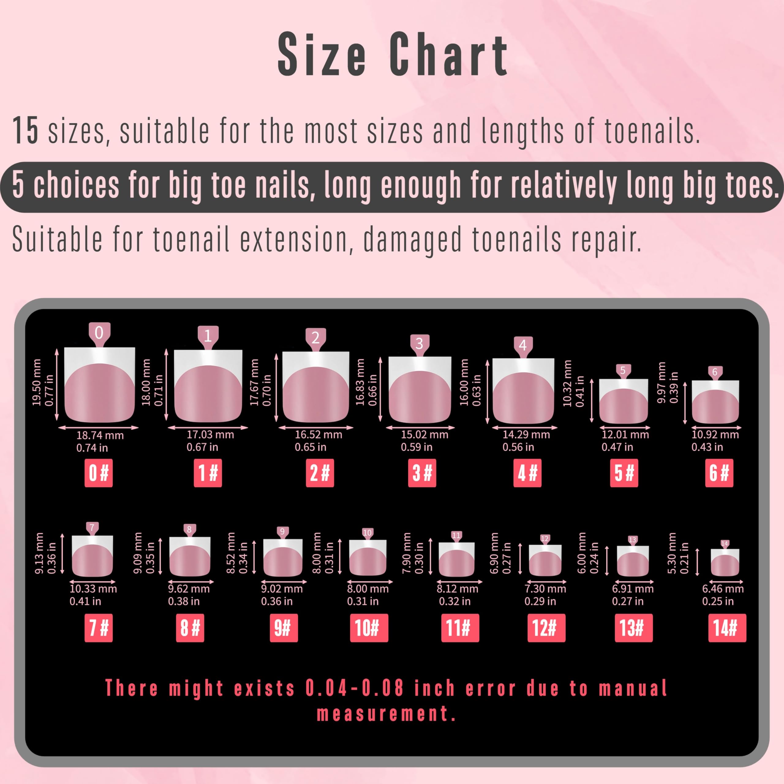 NOVO OVO Press-On French Tip Toe Nail Tips, Sharp Square, Berry Pink, Medium Size, 240 Pcs Soft Gel Full Cover for DIY