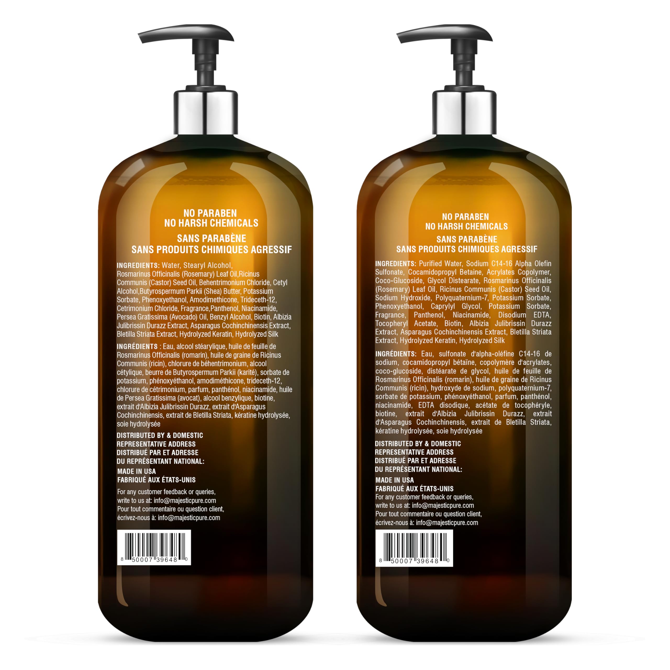 MAJESTIC PURE Biotin Shampoo and Conditioner Set with DHT Blocker Complex - Hydrating, Nourishing & Supporting Healthy Hair, Sul