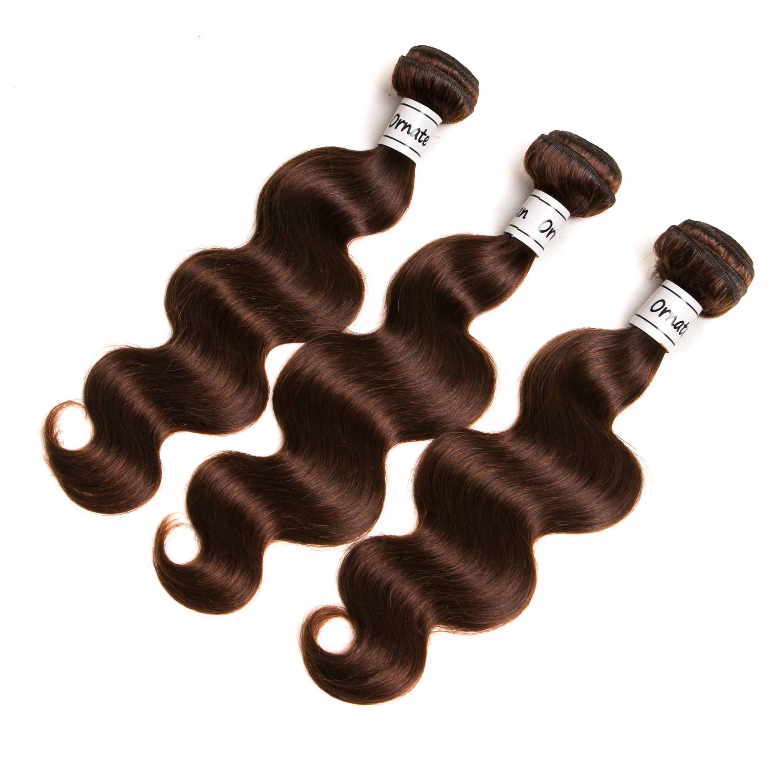 Ornate Hair Light Brown Bundles Human Hair 3 Bundles Brazilian Body Wave Hair Extensions 9A Grade Unprocessed Virgin Hair Light