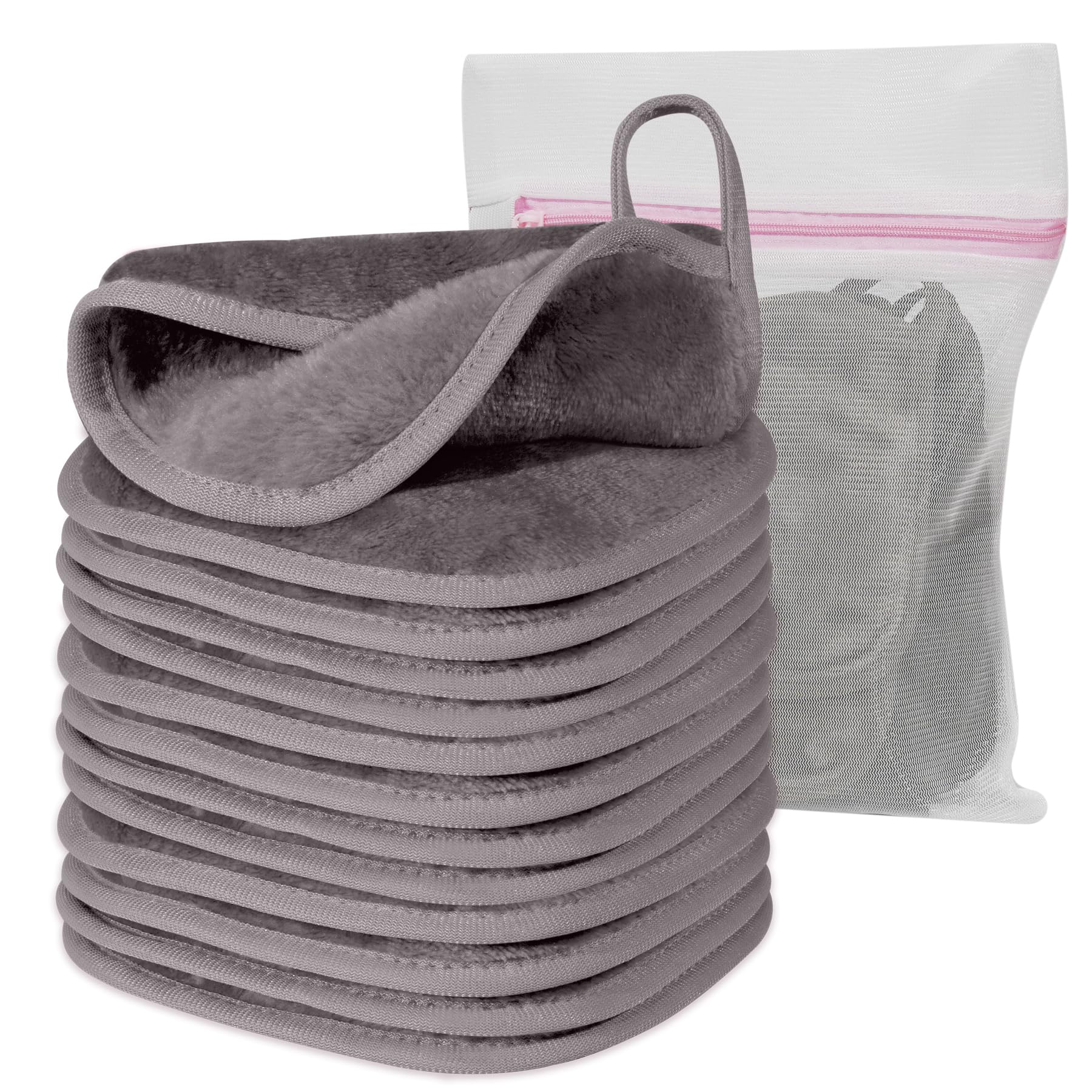 Natwag Makeup Remover Cloth, 6'' X 6'' Make Up Towels Reusable Face Cloth For Washing Face, Makeup Remover Pads Microfiber Face