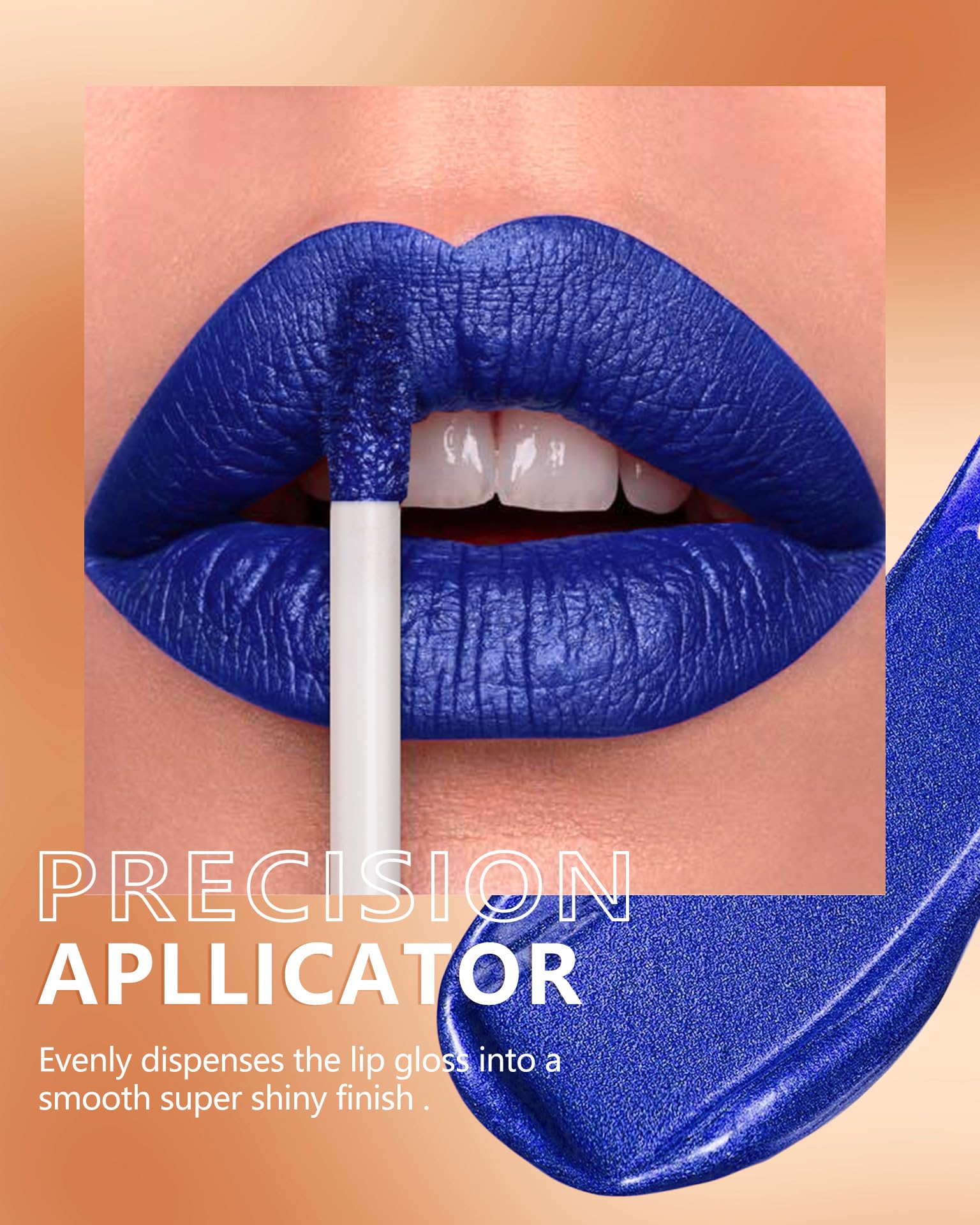 Maki Yika Blue Lipstick For Women Metallic Lipsticks Glitter Long Lasting Lipstick No Smudge No Transfer Liquid Pink Lip Gloss (