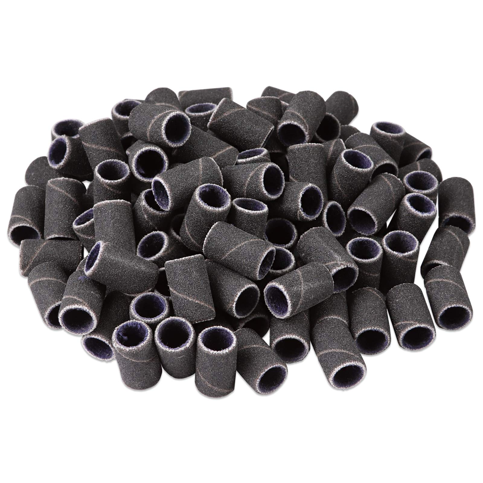 100 Pcs Large Black Nail Drill Bits Sanding Bands For Nail Drill 240 Coarse Grit - Nail File For Acrylic Nail Gel Manicures Pedi
