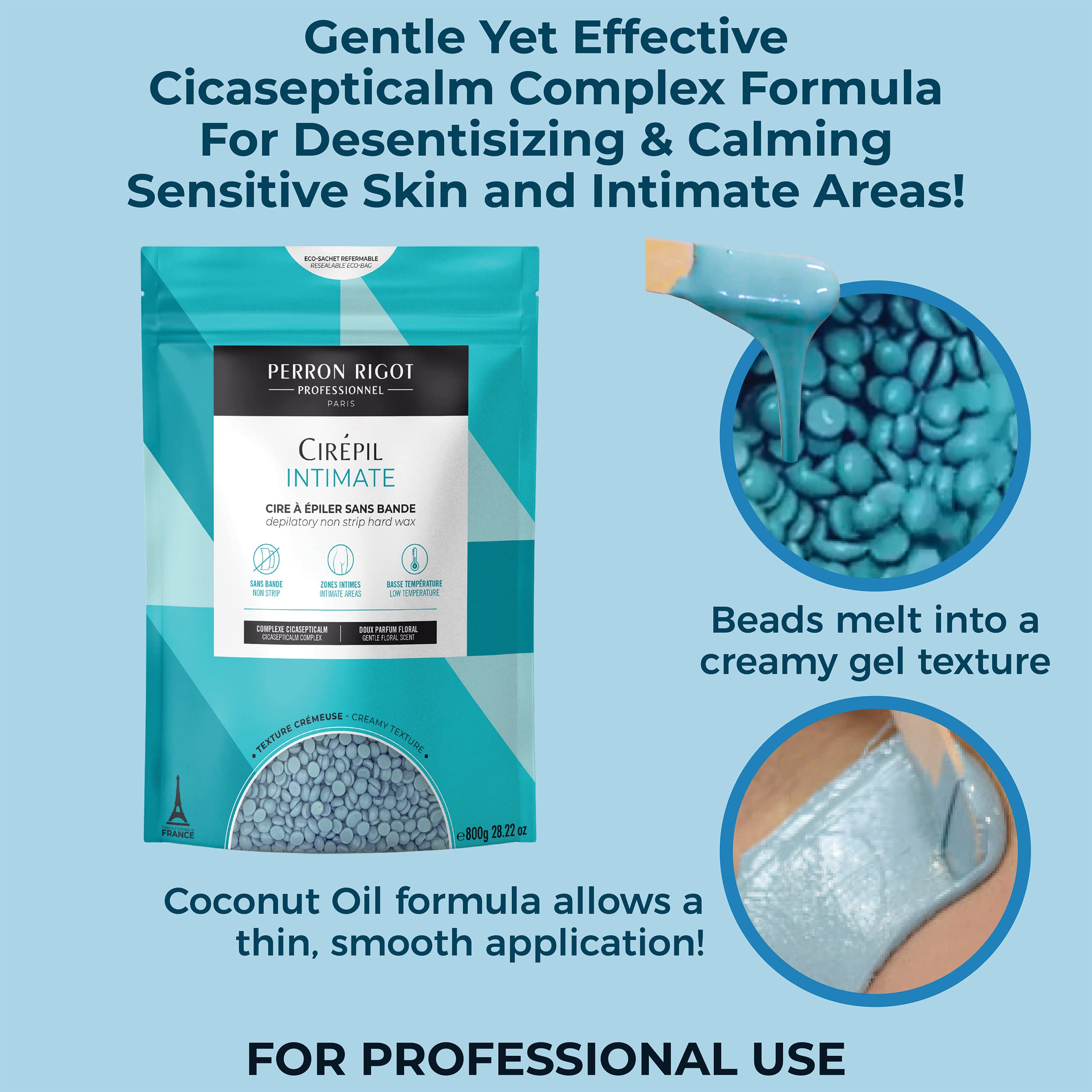 Cirepil - Intimate - 800g / 28.22 oz Wax Beads Bag - Soothing & Cicasepticalm Complex - All Hairs, Perfect for Intimate Areas &