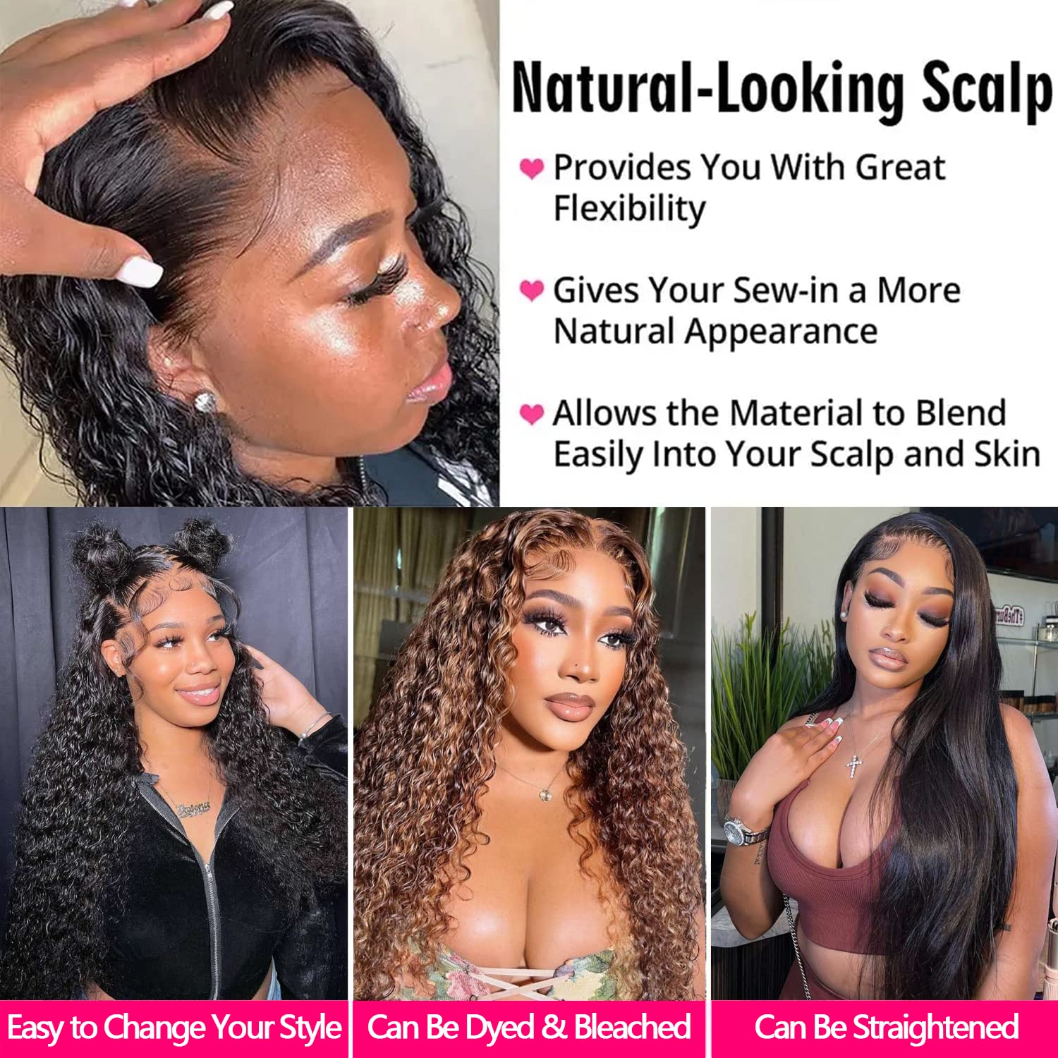 Laritaiya Hd Transparent Deep Wave Lace Front Wigs Human Hair 24Inch 13X4 Lace Front Wigs For Black Women 180 Density Pre Plucke