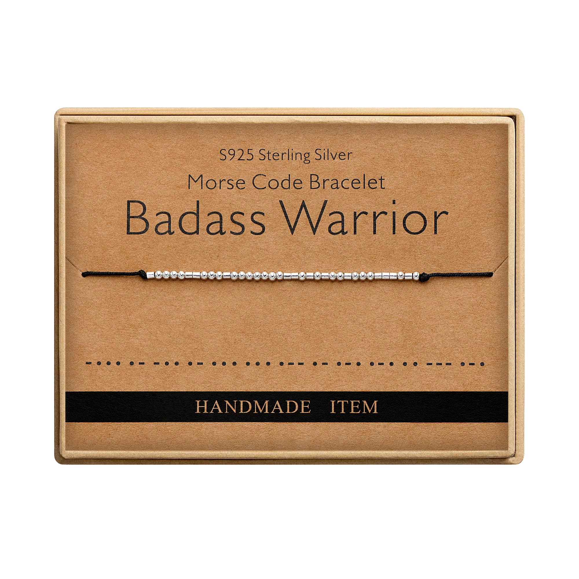 Birthday Gifts for Women Badass Warrior Morse Code Bracelets for Women Funny Gifts for Women Friend Gifts for Women