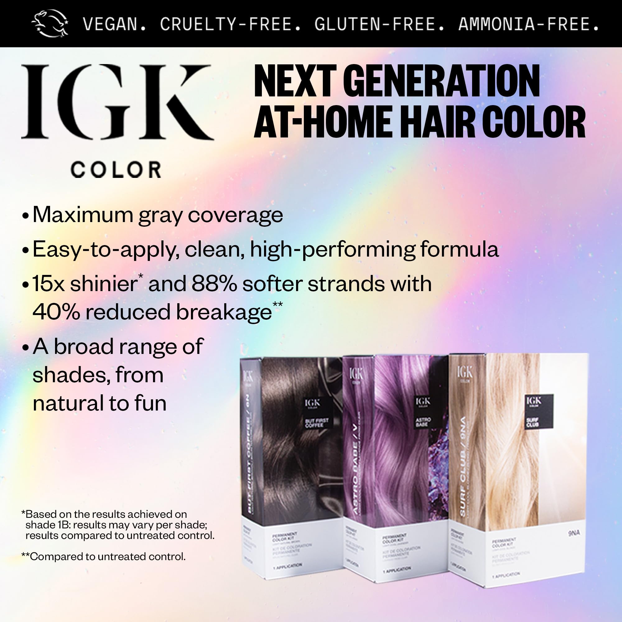 Igk Permanent Color Kit (2-Pack) 1-800 Espresso - Golden Ash Brown 5Ga | Easy Application + Strengthen + Shine | Vegan + Cruelty