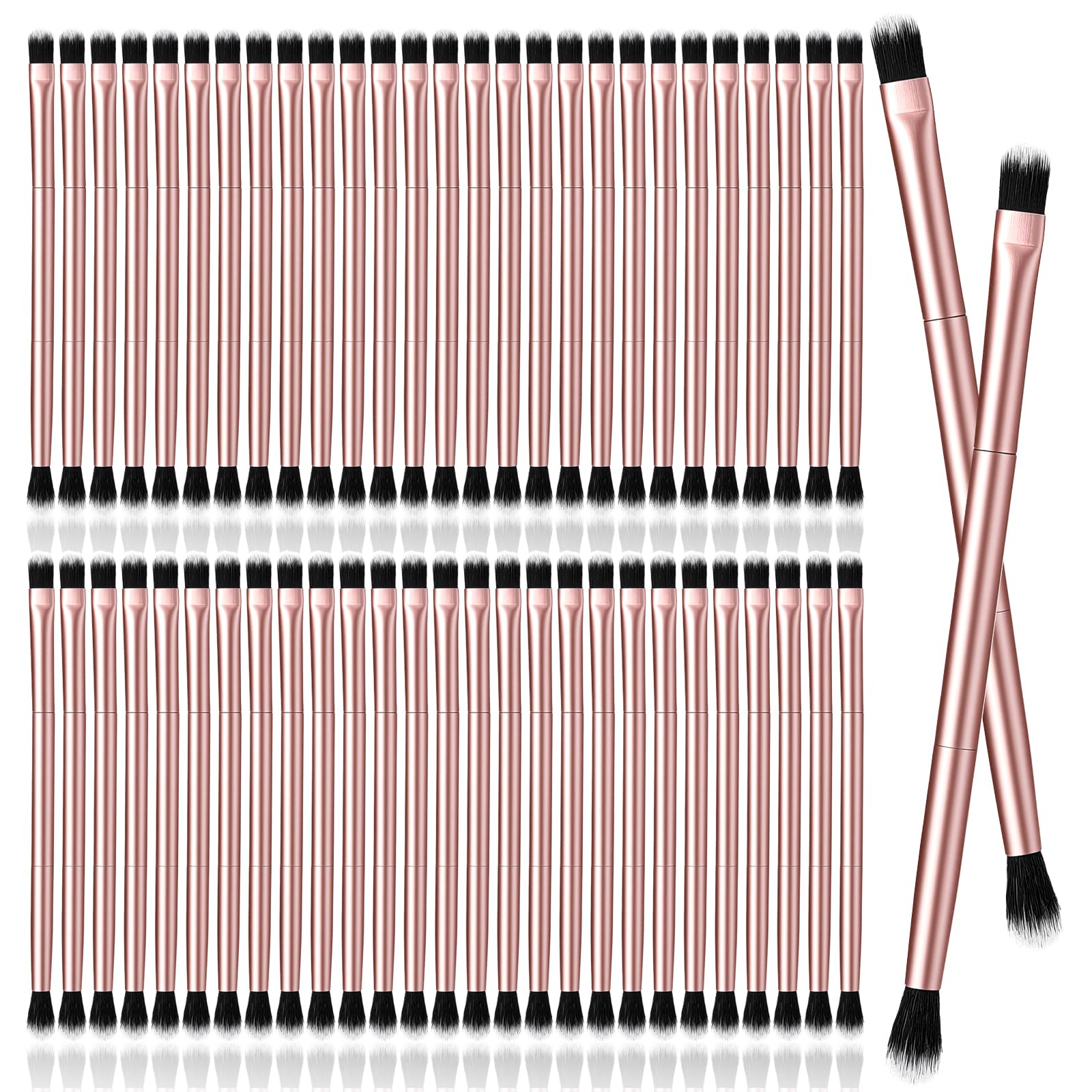 50Pcs Eyeshadow Smudge Brush 2 in 1 Eyeshadow Double Ended Concealer Brush Under Eye Small Soft Firm Pointed Foundation Makeup A