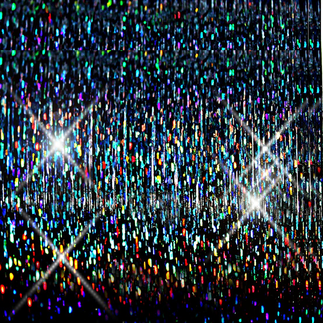 40'' Hair Tinsel 100 Strands (Sparkle Stellar Midnight Black)