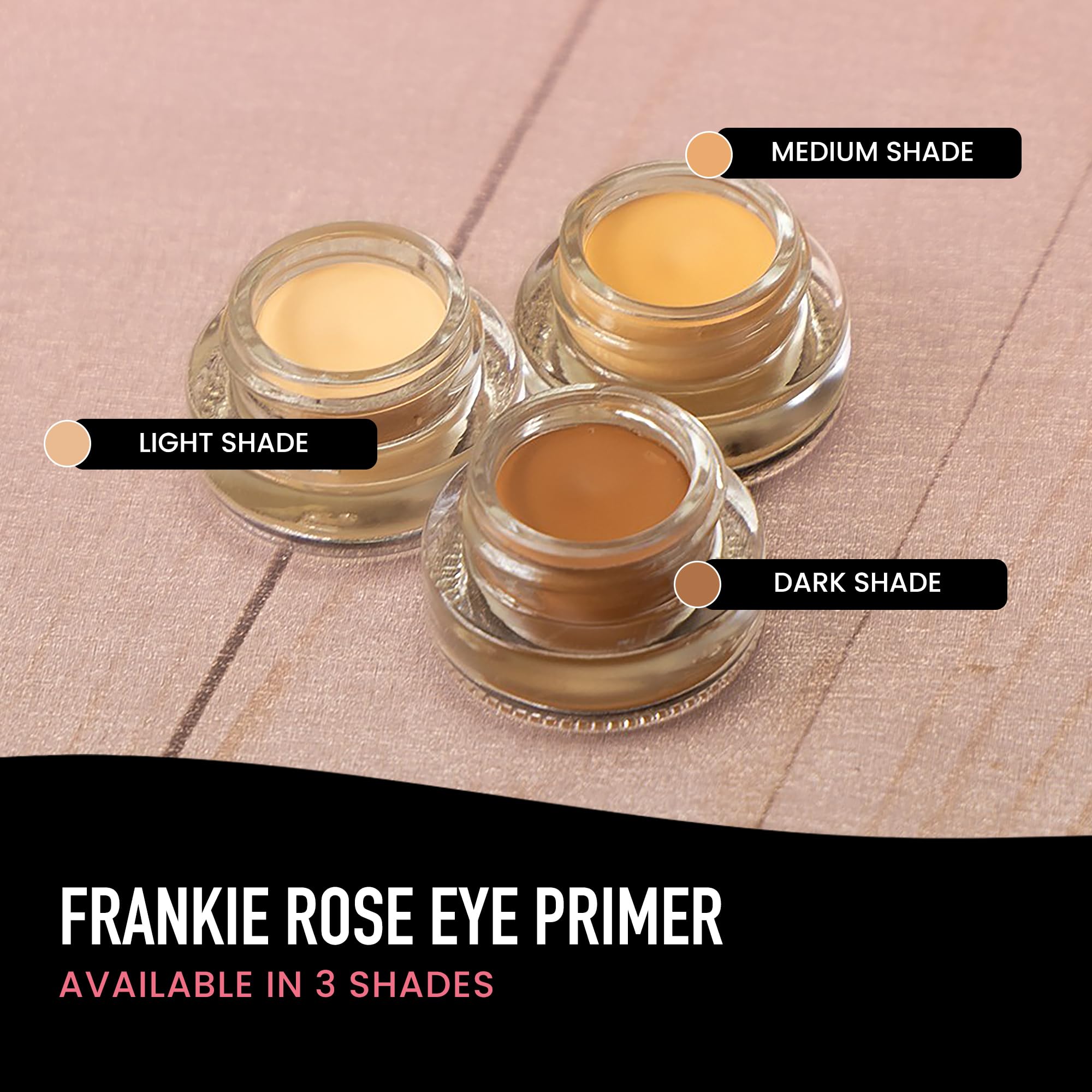 Frankie Rose Weightless Cream Eyeshadow Primer | Long-Lasting Eyelid Primer & Eyeshadow Base, Non-Greasy Formula Eye Primer - Ti