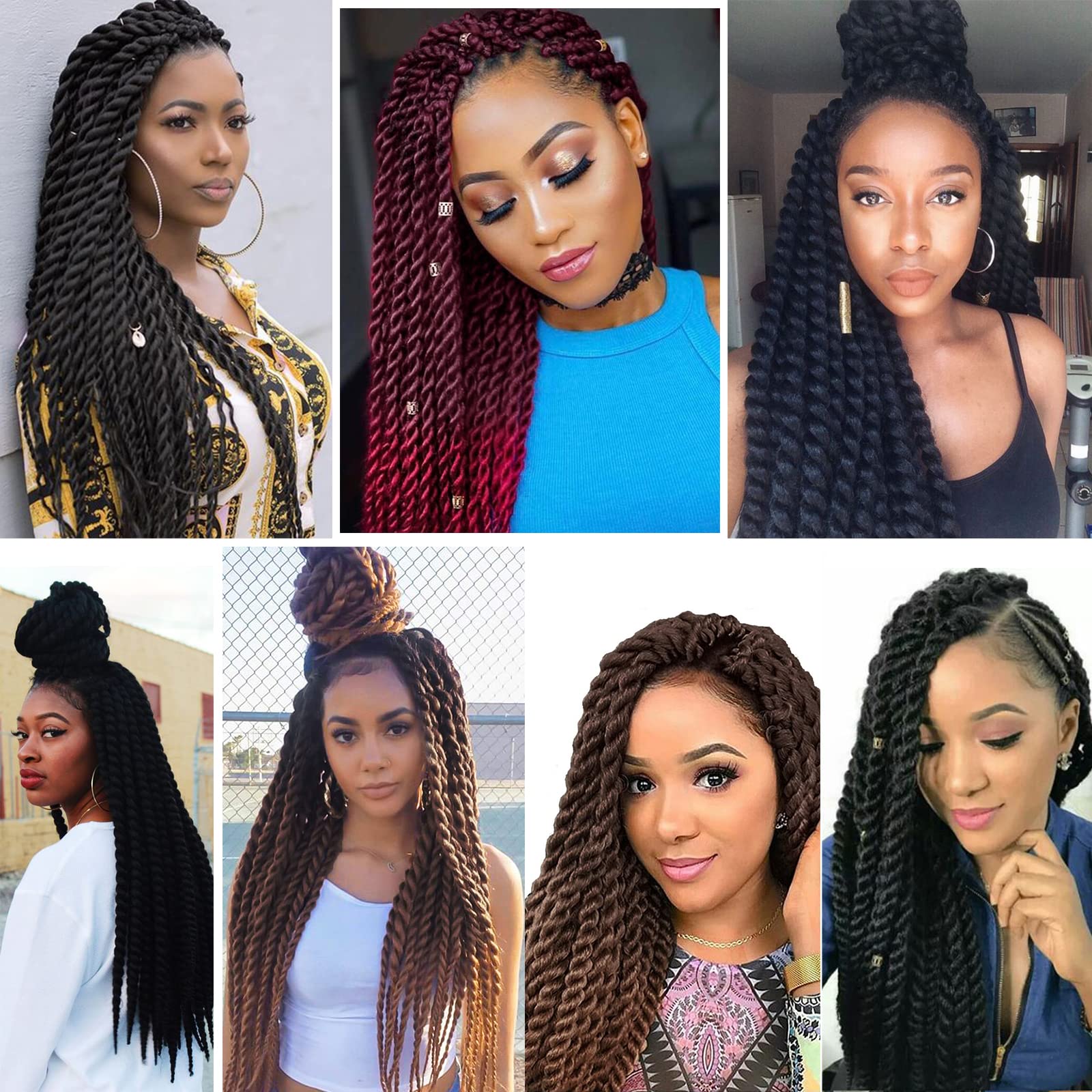 Havana Twist Crochet Hair 6 Packs 12 Inch Crochet Braids Senegalese Twist Crochet Hair Jumbo Havana Twist Crochet Braids(4#)