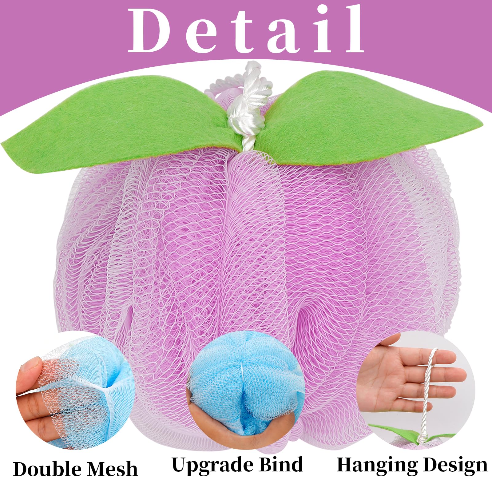 Farmoga Bath Loofah Shower Sponge Back Body Scrubber Soft Mesh Shower Puff Loofa Bath Sponge For Women & Men Exfoliating Bathing