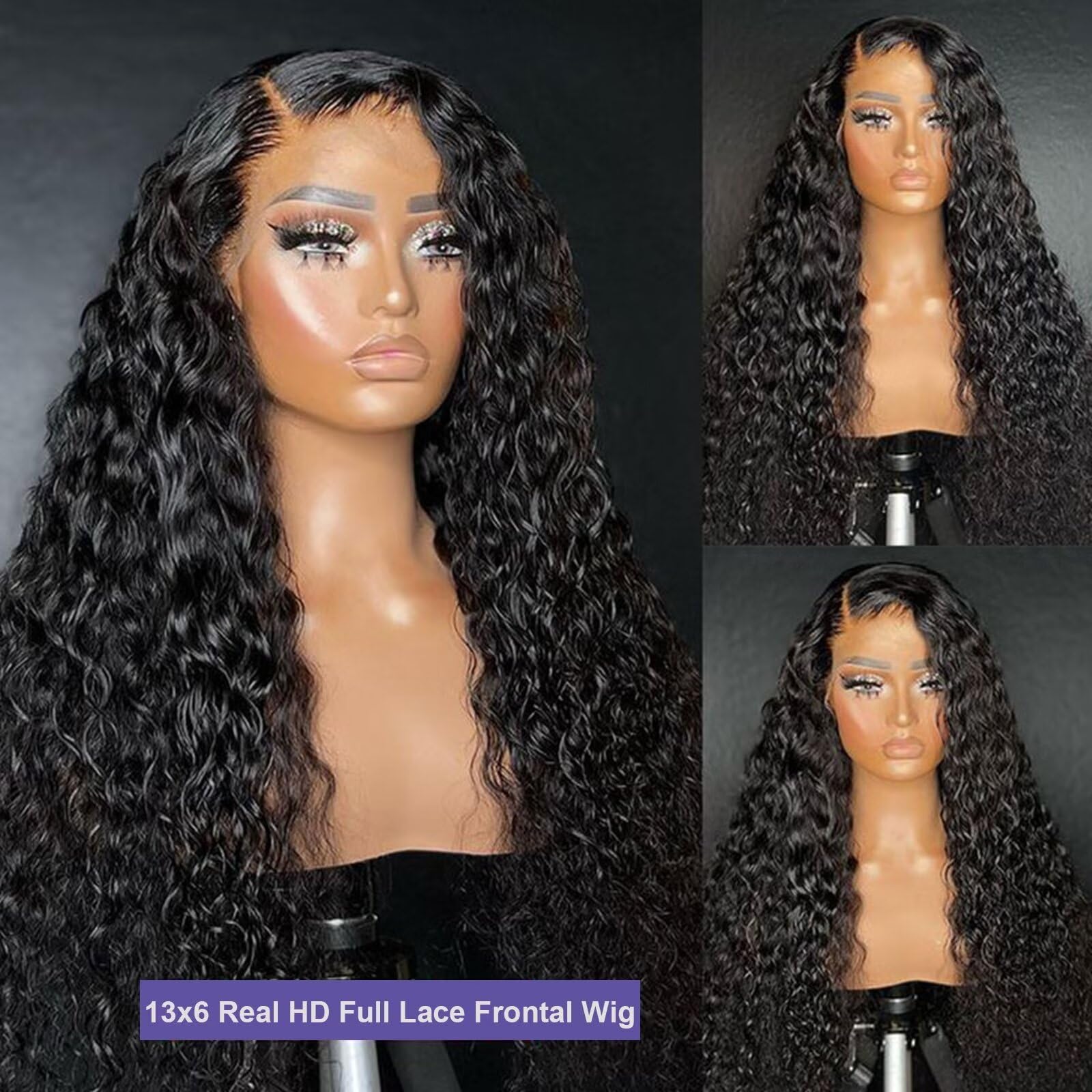 Lemoda 12A 13X6 Skinlike Real Hd Lace Wigs Water Wave 13X6 Full Lace Frontal Wigs Deep Wave Virgin Human Hair Invisible 0.1Mm Ul