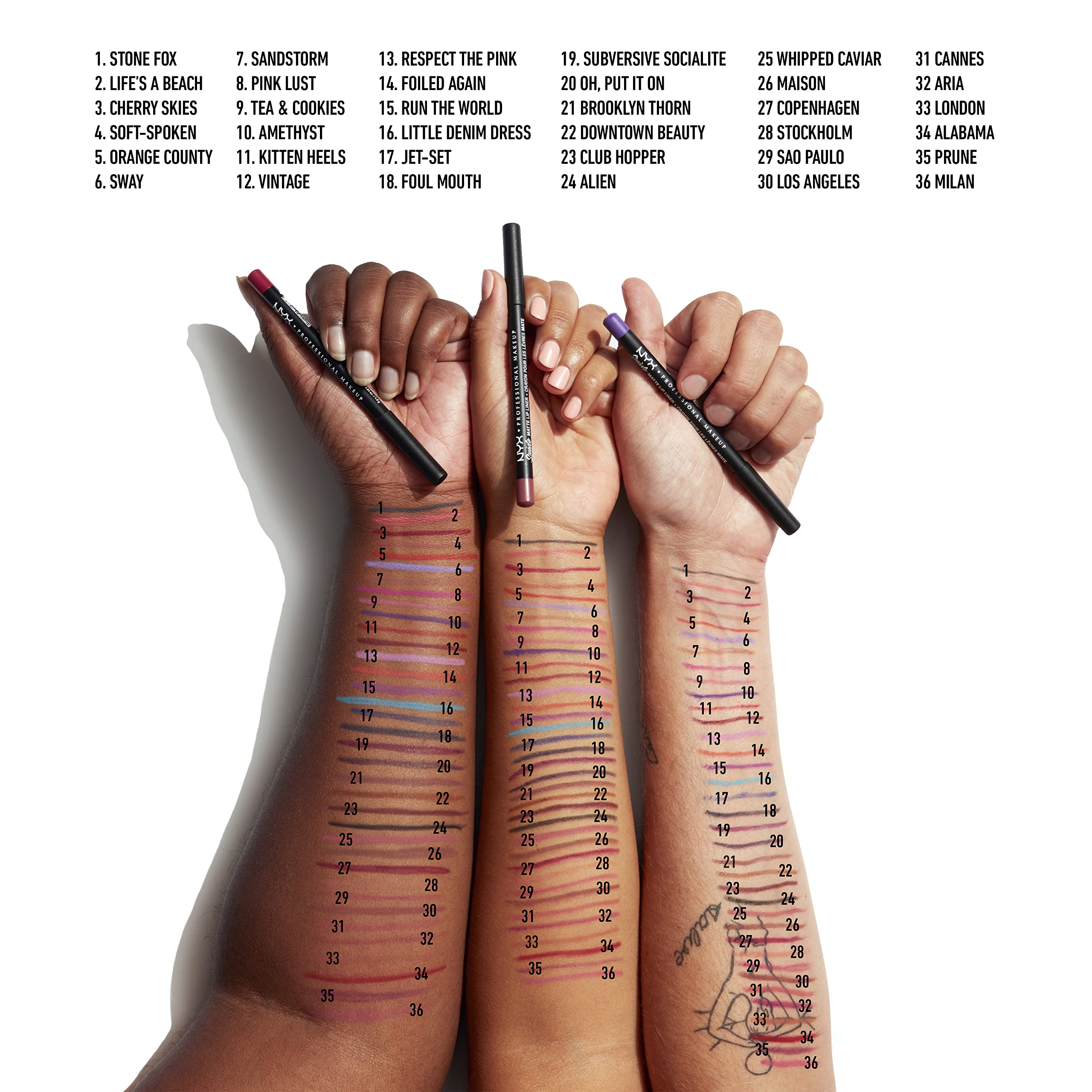 NYX PROFESSIONAL MAKEUP Suede Matte Lip Liner, Vegan Formula - Brooklyn Thorn (Deep Brown)