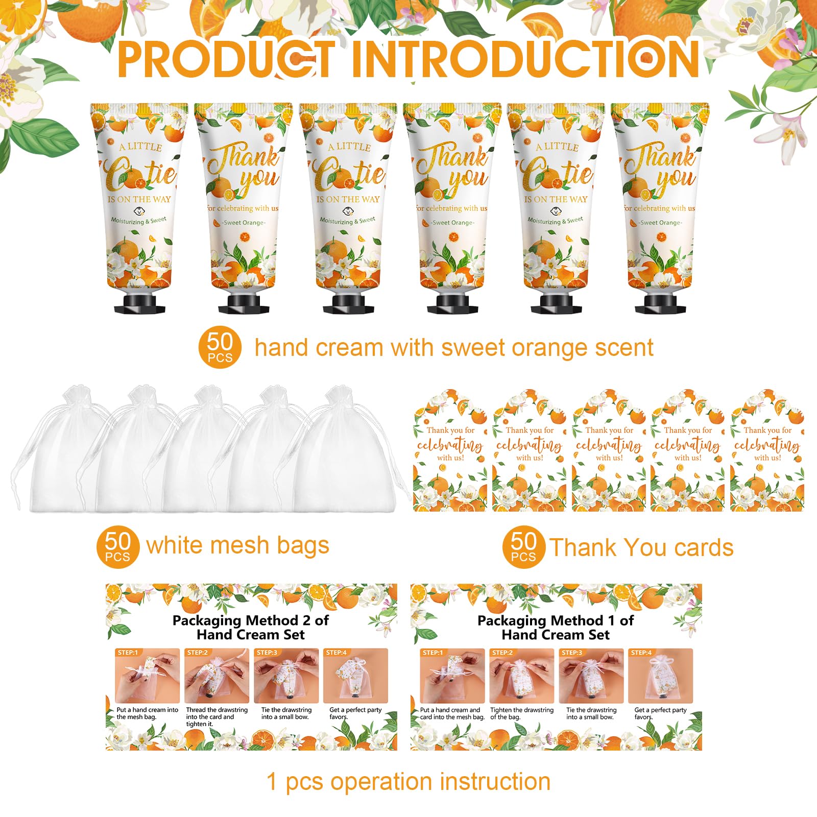 50 Pack Bulk Hand Cream Sets, Appreciation Gifts, Bridal Shower Favors, Wedding Shower Favors and Baby Shower Favors for Guests,