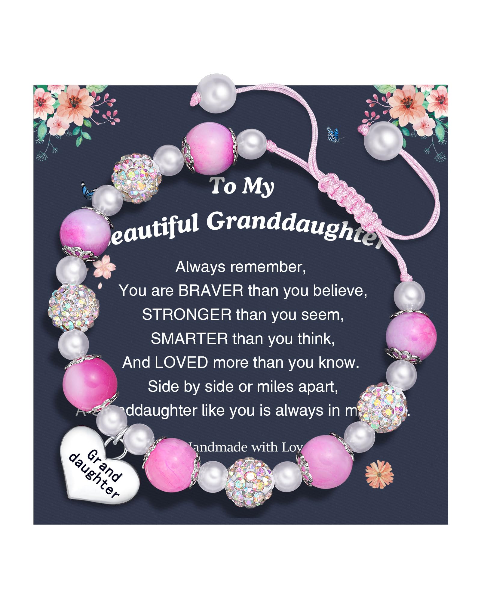 UNGENT THEM Granddaughter Bracelets from Grandma Valentines Birthday Gifts Little Girls Jewelry