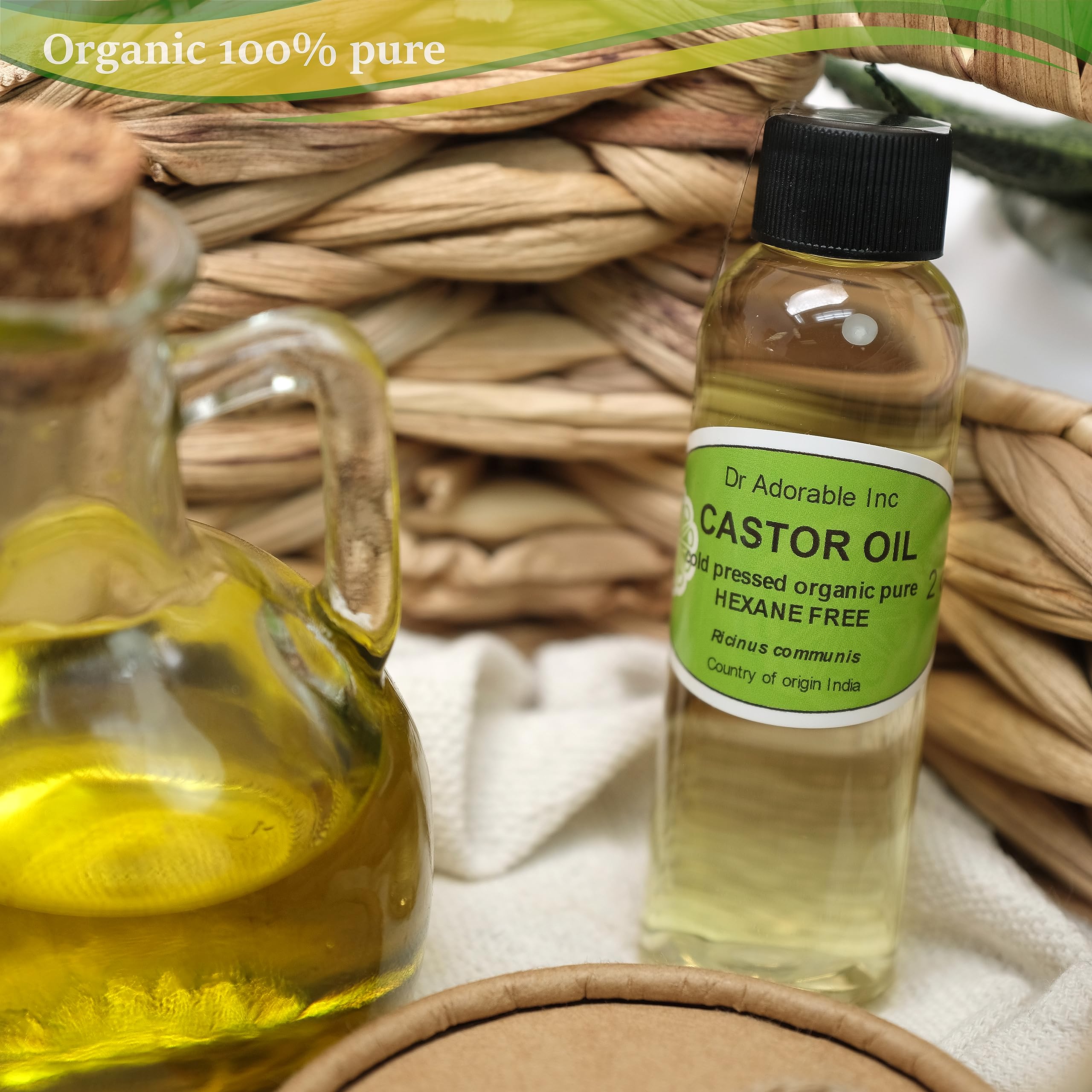Dr Adorable - 2 Oz - Premium Castor Oil - 100% Pure Natural Organic Cold Pressed Virgin