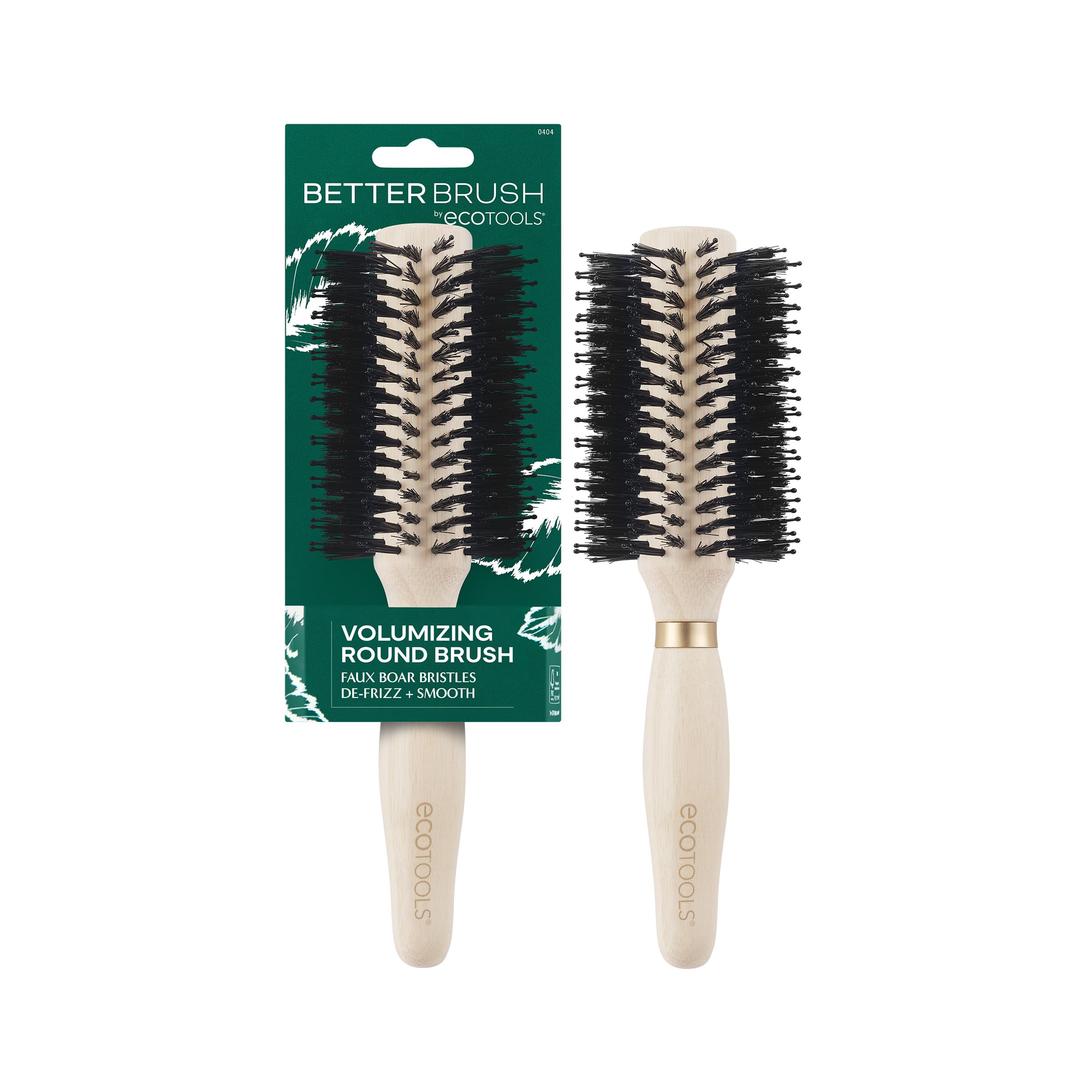 EcoTools Volumizing Round Hairbrush, Achieve Full Blow Out, Heat Resistant For Easy Blow Drying, Vegan Bristles Tame Frizz & Smo