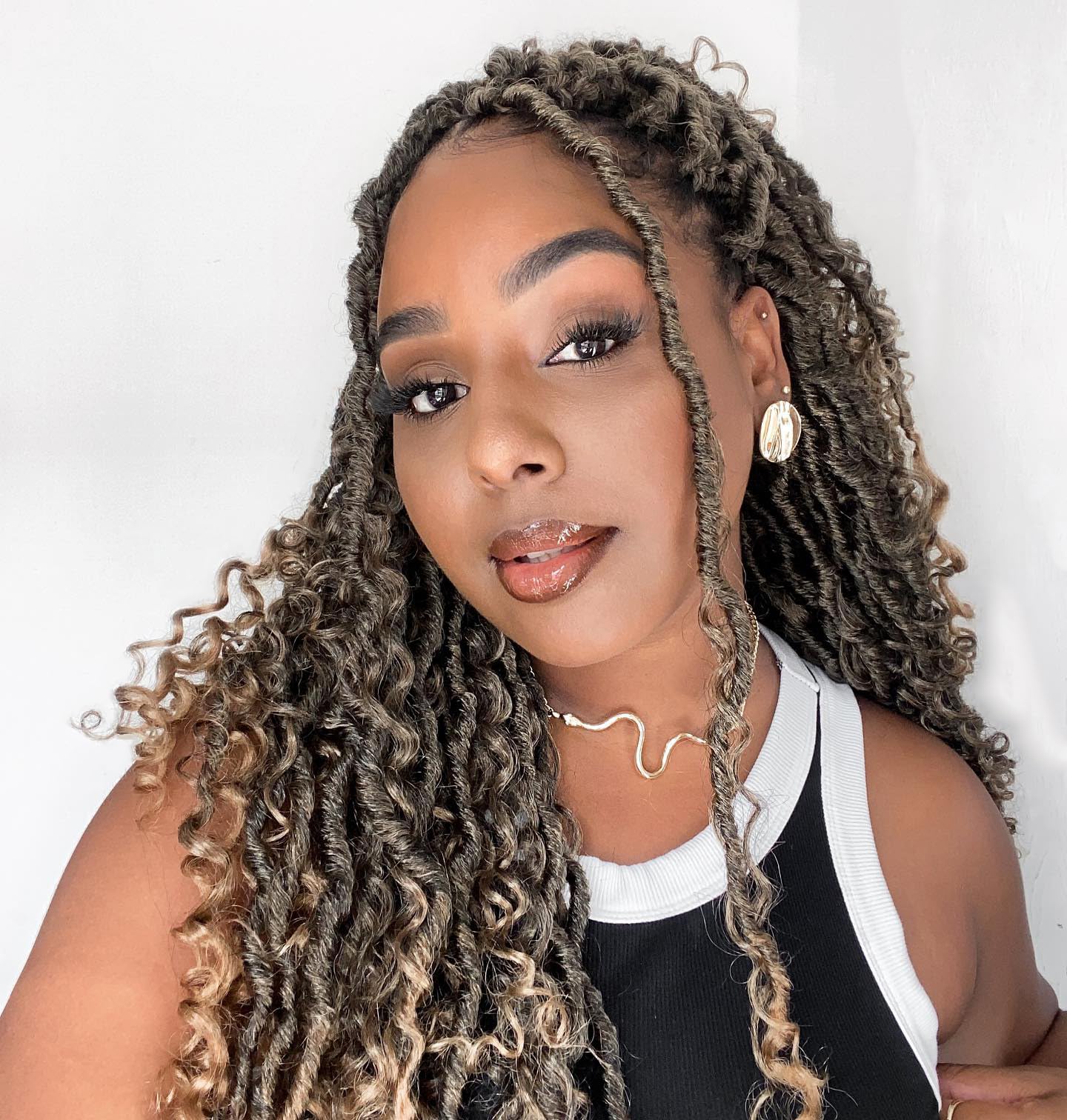 Forevery Faux Locs Crochet Hair 14 Inch Goddess Locs Crochet Hair 6 Packs PreLooped Crochet Hair for Black Women Crochet Boho lo