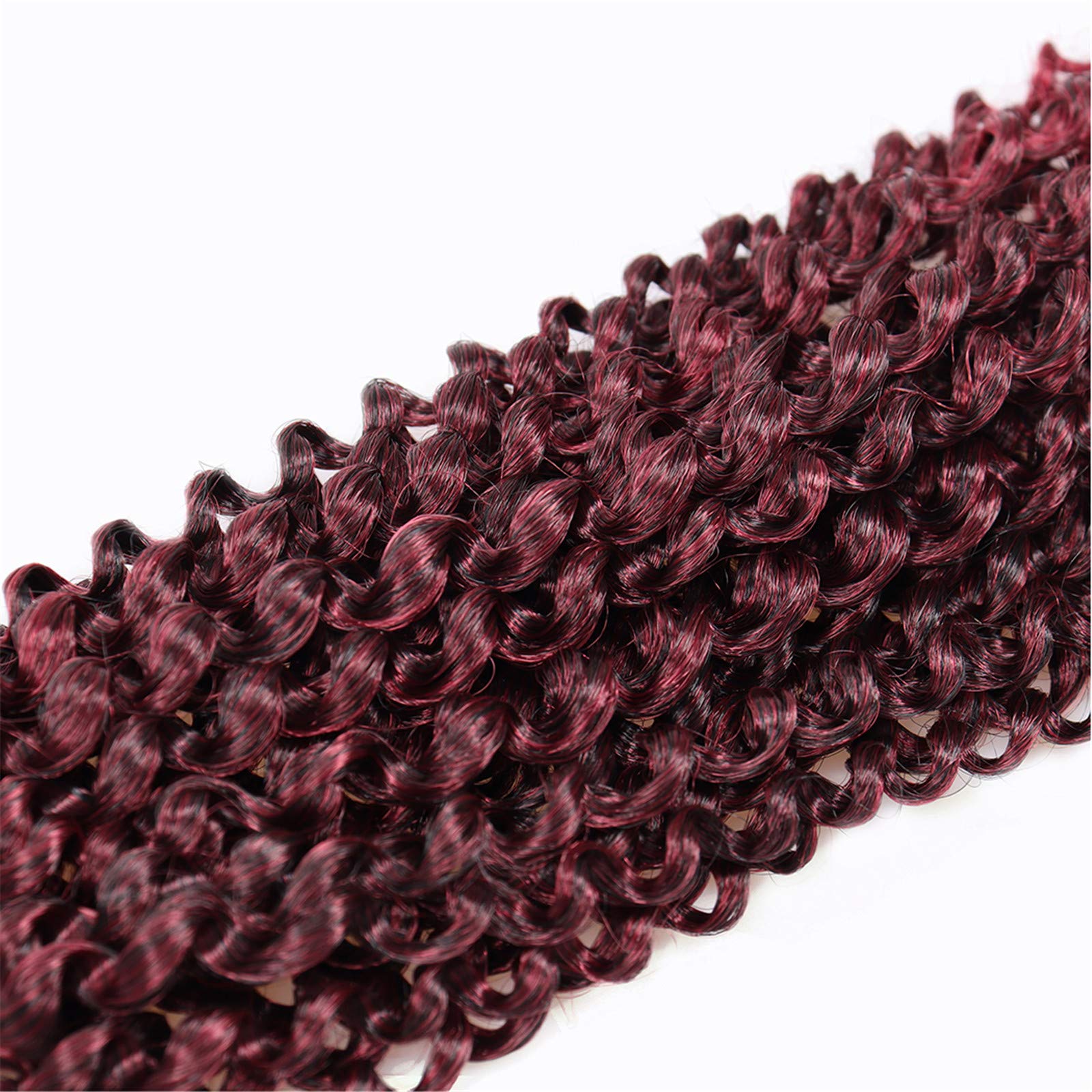 Dorsanee Ombre Burgundy Passion Twist Hair 14 Inch 7 Packs Water Wave Crochet Hair Long Bohemian Curly Braiding Hair For Butterf