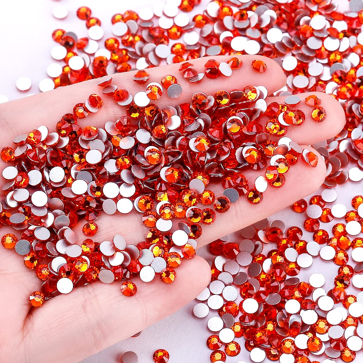 Novani Orange Rhinestones 1440Pcs Ss20 Glass Rhinestones Crystal Flatback Gemstones For Crafts Nails Makeup Bags And Shoes Decor