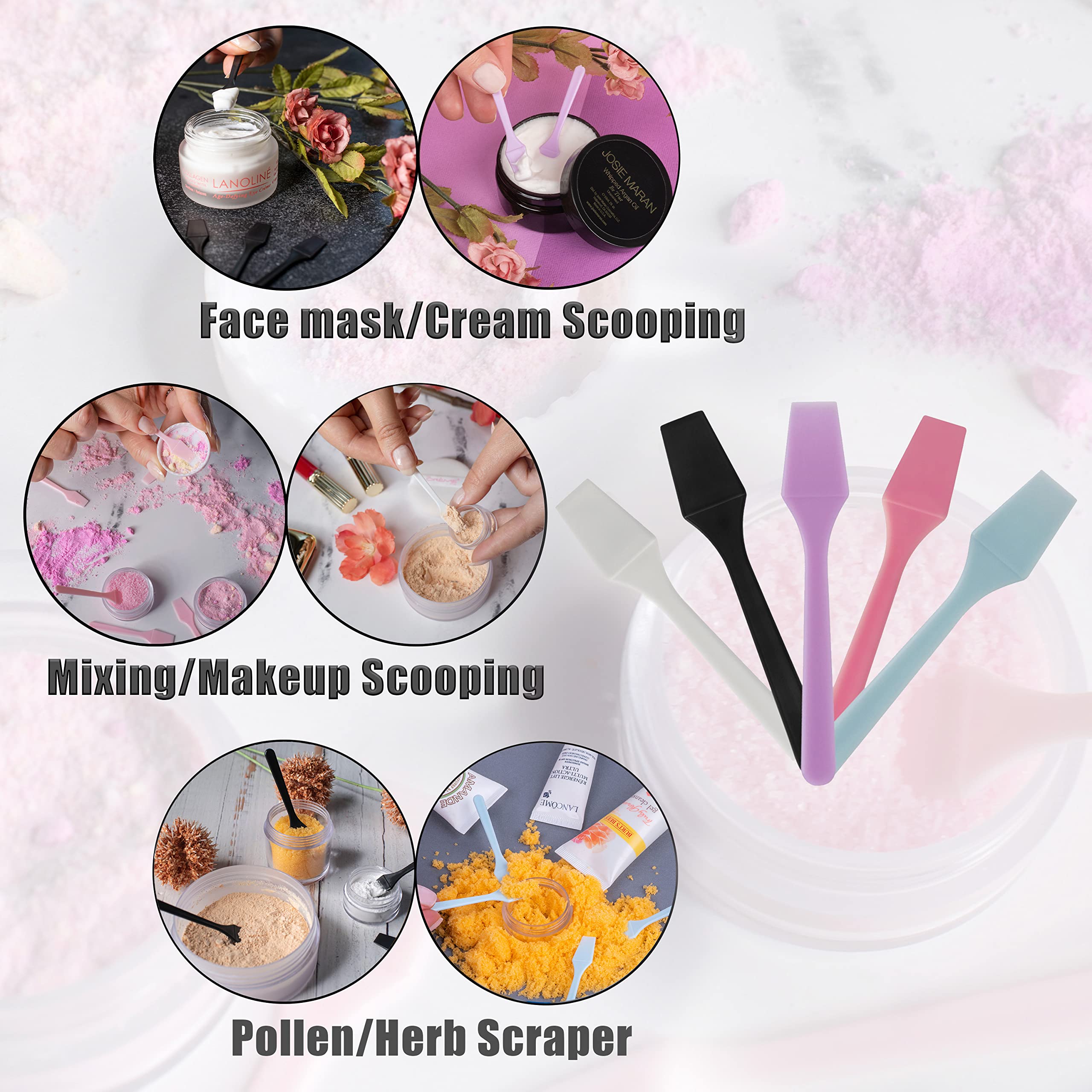 Kopperko 500 Pack 2.5 Inch Cosmetic Spatulas - Small Plastic Spatula for Cosmetics, Creams, Crafts - Makeup Spatula - Multipurpo