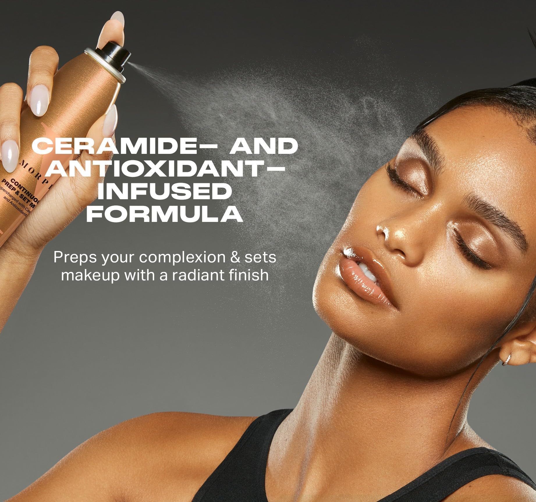 Morphe Continuous Prep & Set Face Mist - Hydrating Setting Spray For Makeup & Skin Prep - Enriched With Ceramides And Antioxidan