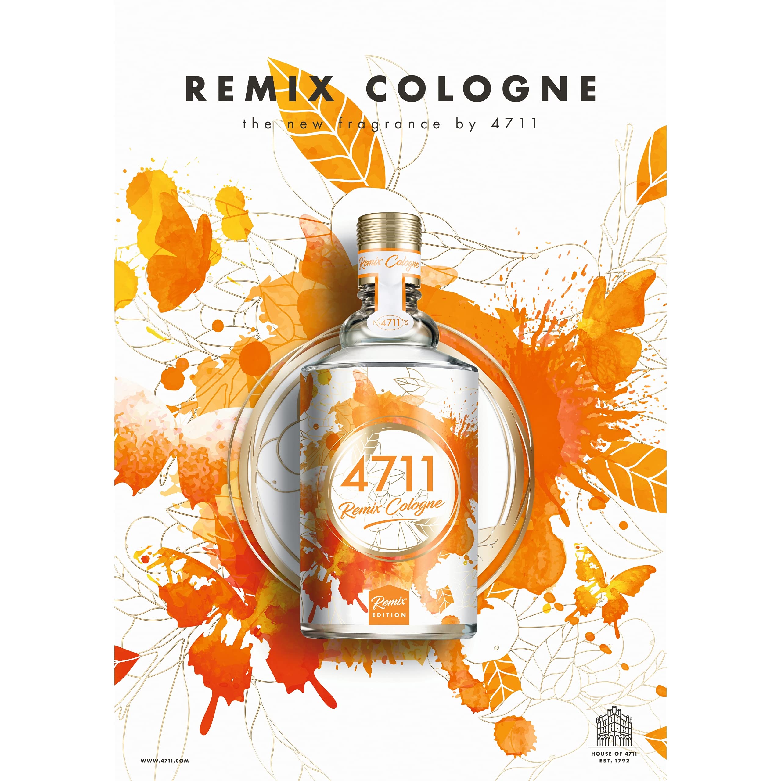 4711 Remix Orange Cologne By Muelhens, 3.4 Oz Eau De Cologne Spray For Unisex