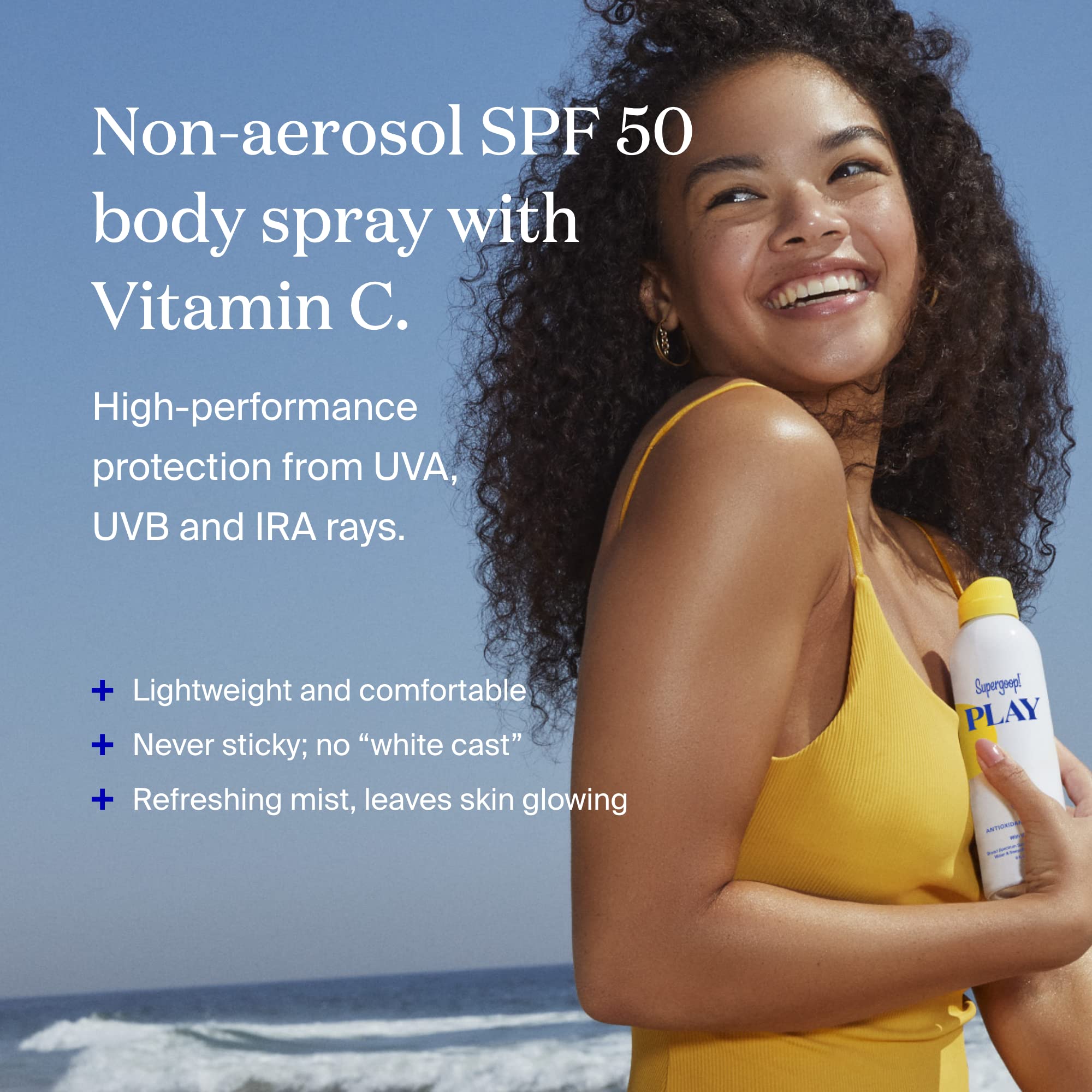 Supergoop! Play Spf 50 Antioxidant Body Mist W/Vitamin C, 3 Fl Oz - 2 Pack - Broad Spectrum Sunscreen Spray For Sensitive Skin -