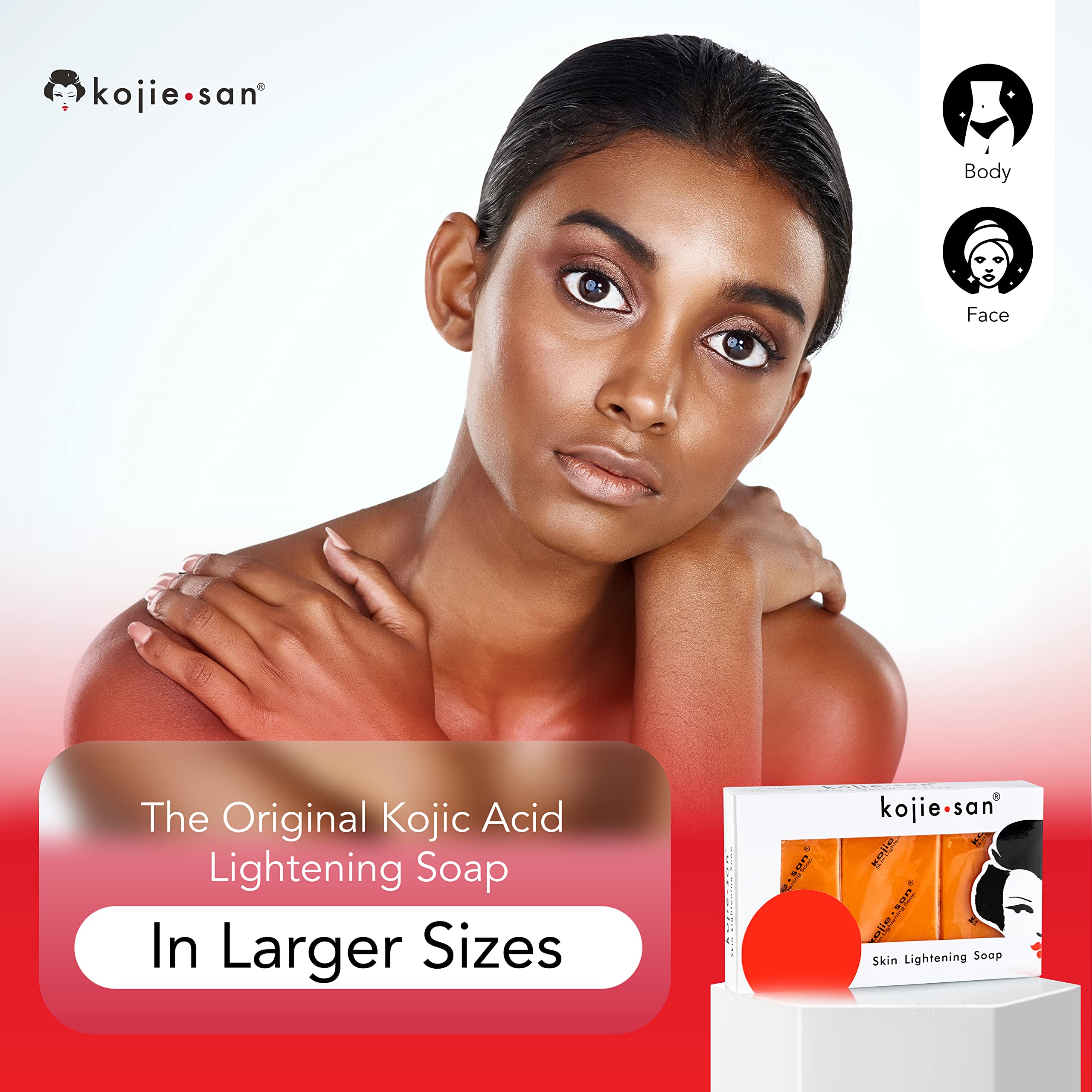 Kojie San Skin Brightening Soap - Original Kojic Acid Soap for Dark Spots, Hyperpigmentation, & Scars - Beauty Bar with Coconut