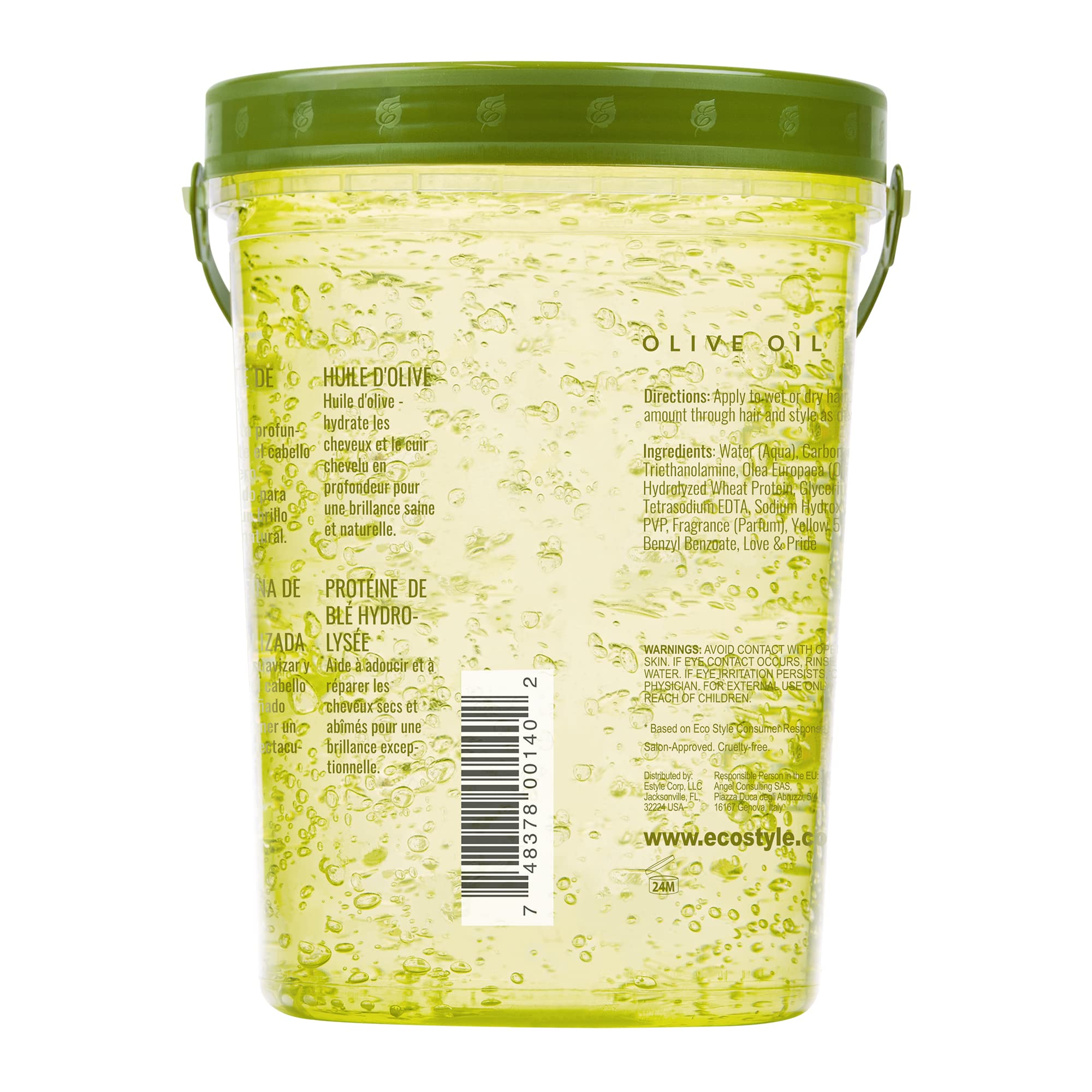 Eco Style Gel Olive Oil Styling Gel - Adds Shine and Tames Split Ends - Delivers Moisture to the Scalp - Nourishes And Repairs -