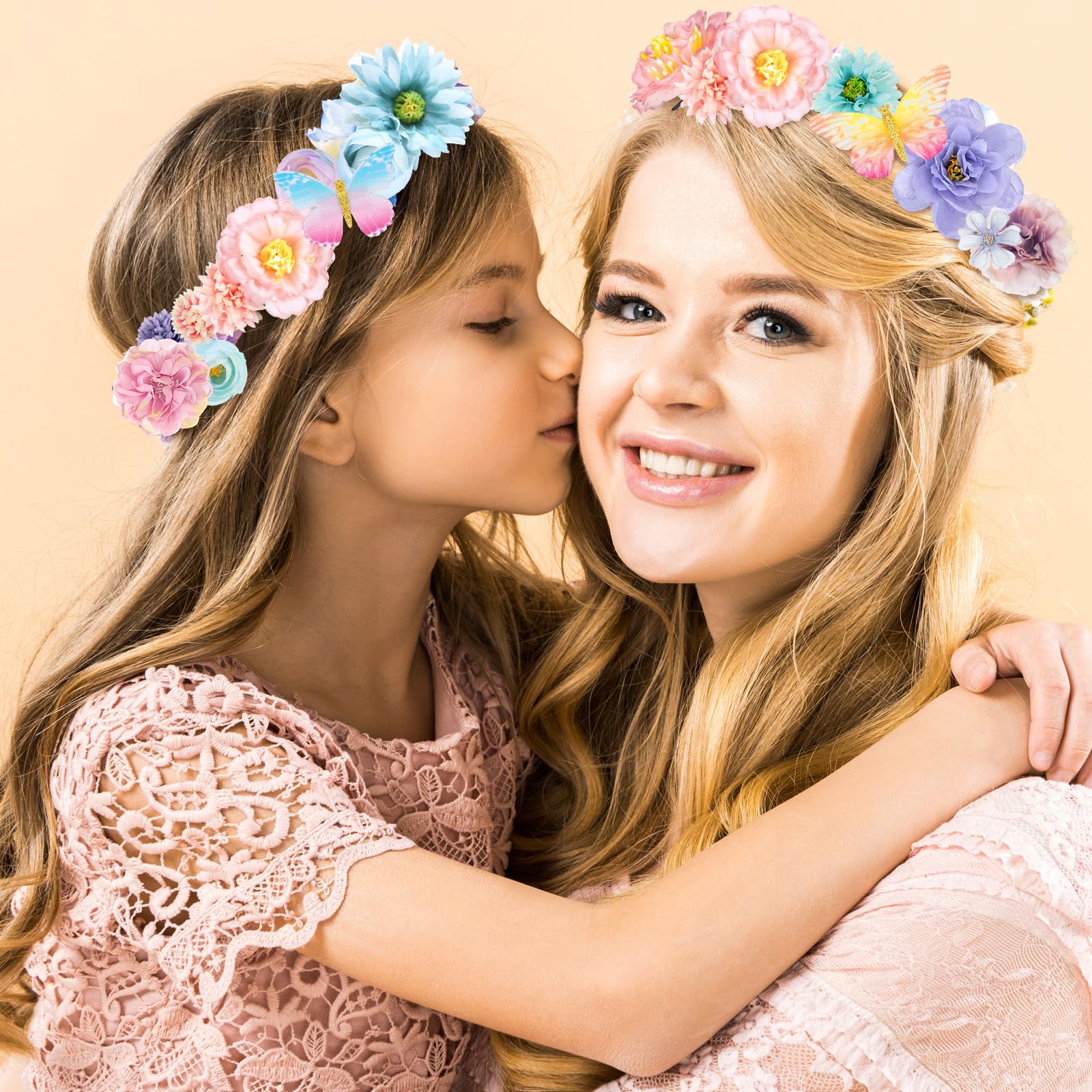 Bencailor 30 Pieces Flower Butterfly Hair Clips Handmade Flower Hair Clips Realistic Flower Hair Accessories Colorful Barrettes