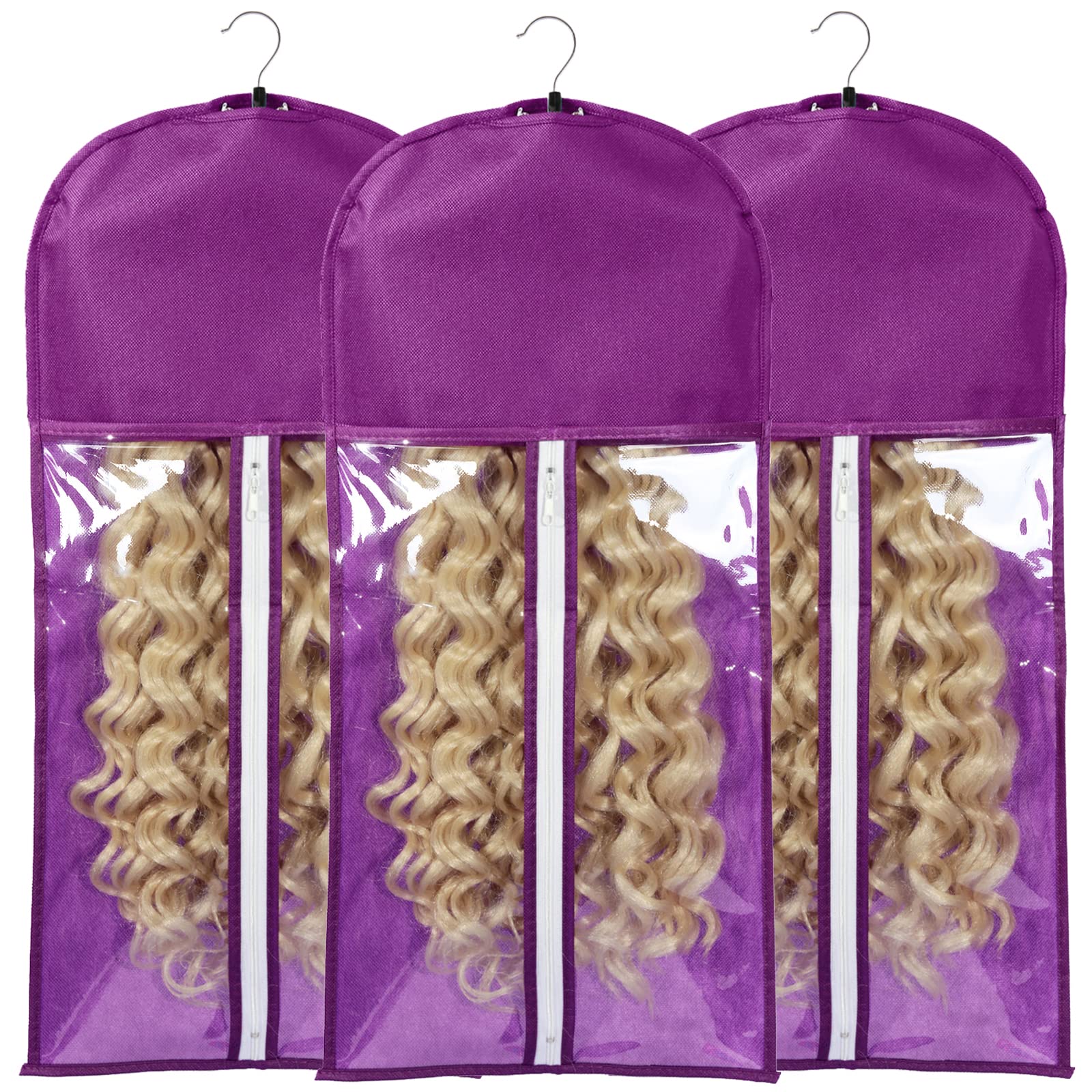 Wig Storage Hair Extension Holder Wig Bags Storage with Hanger Hair Extension Storage Wig Storage for Multiple Wigs Hanger Wig H