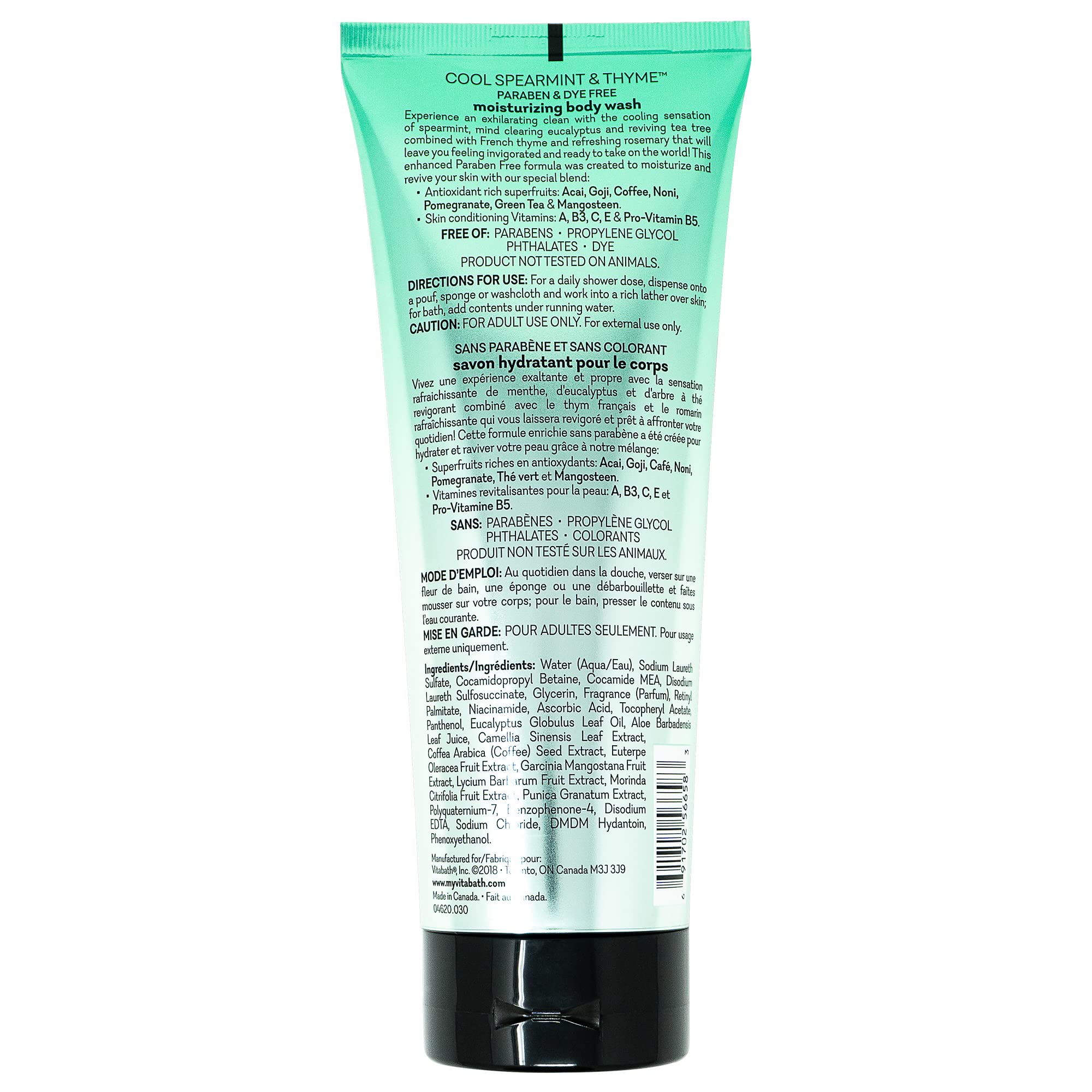 Vitabath Body Wash, Cool Spearmint & Thyme, 10 Fluid Ounce