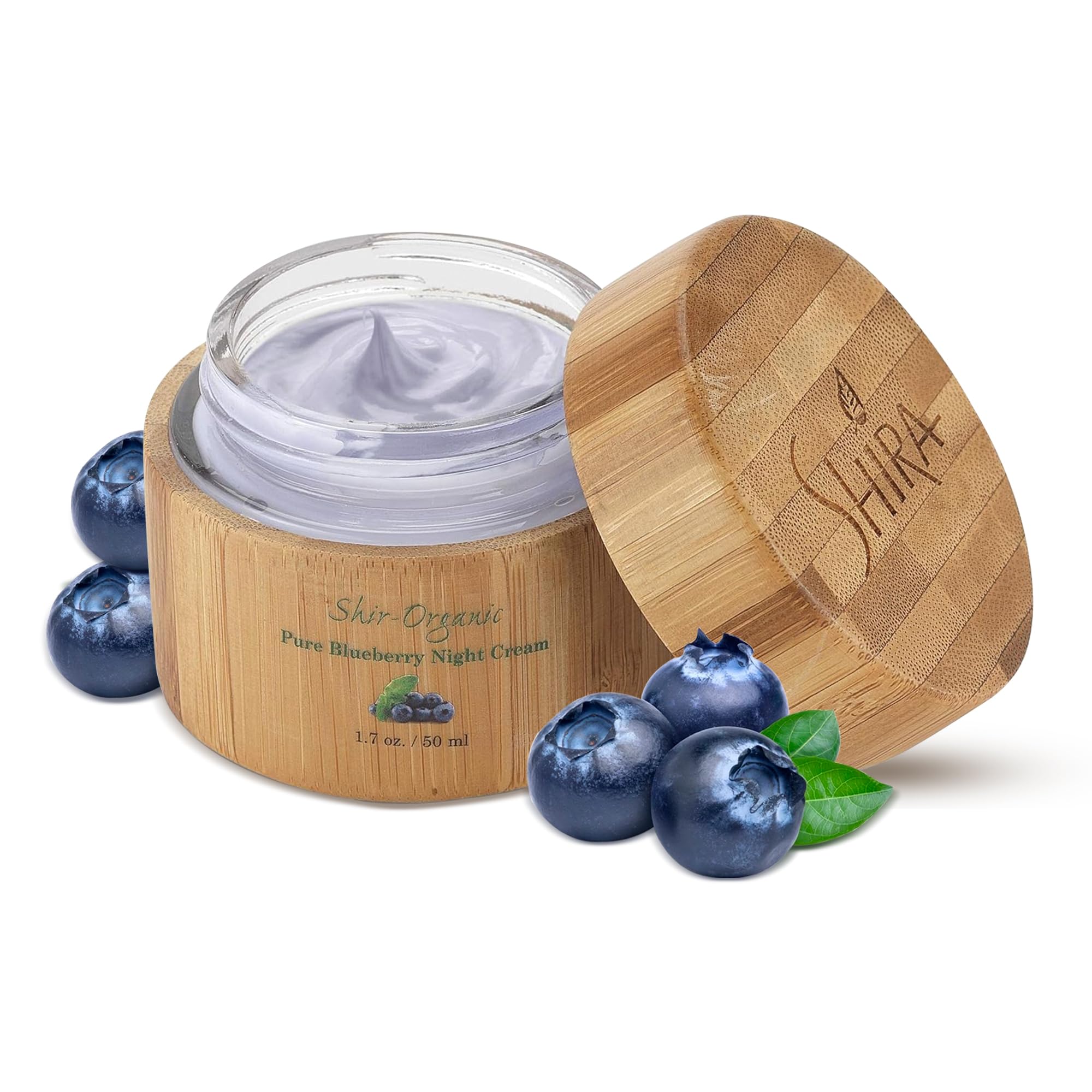 Shira Shir Organic Blueberry Night Cream for Nourished, Wrinkle-Free, Radiant Skin. Moisturizer Face Cream with Anti-Aging Formu