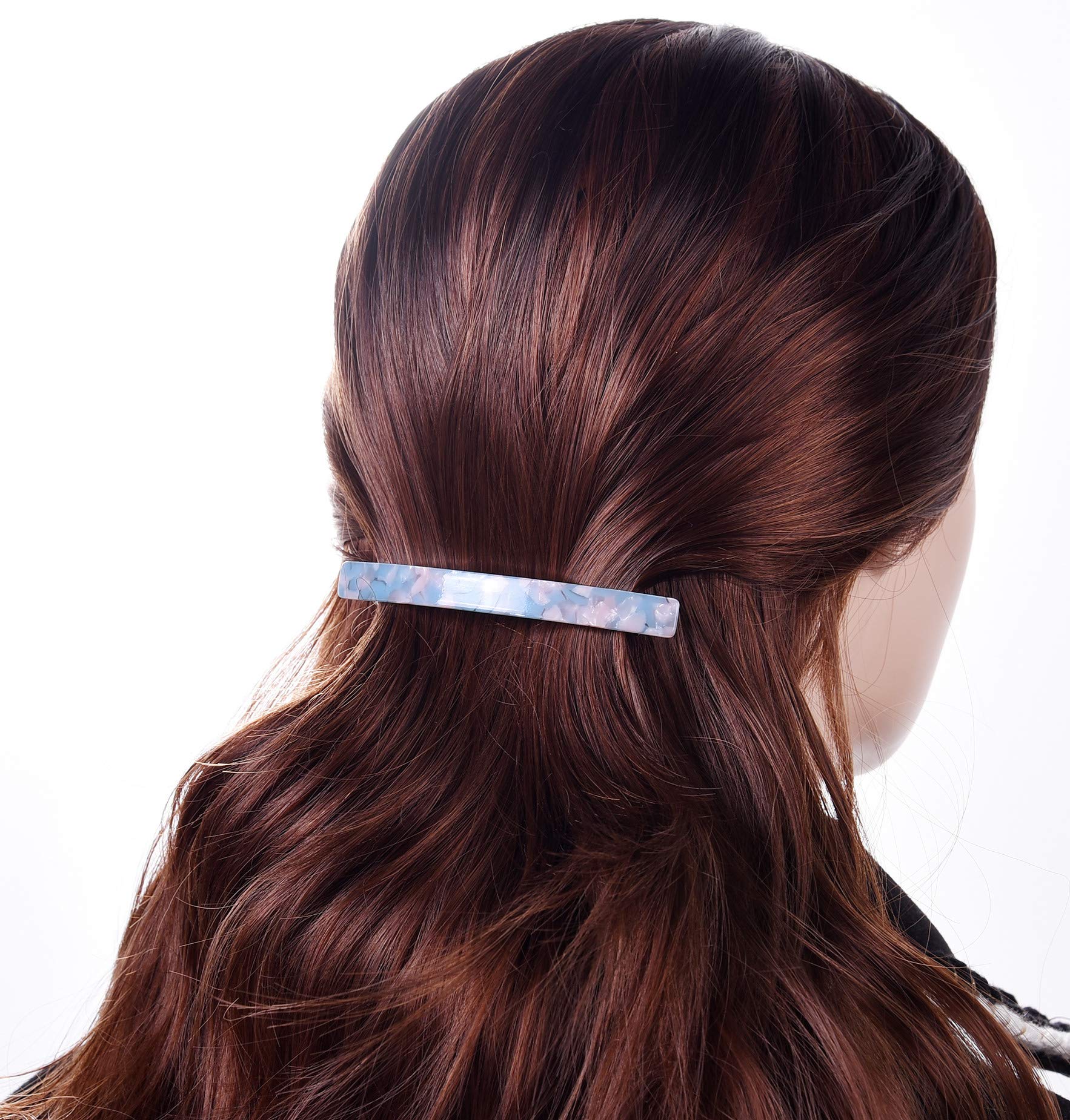 Fsmiling Large Hair Barrettes For Women, 4Inch Tortoise Hair Barrette,Acetate French Hair Clips Barrettes For Thick Hair,4Pcs