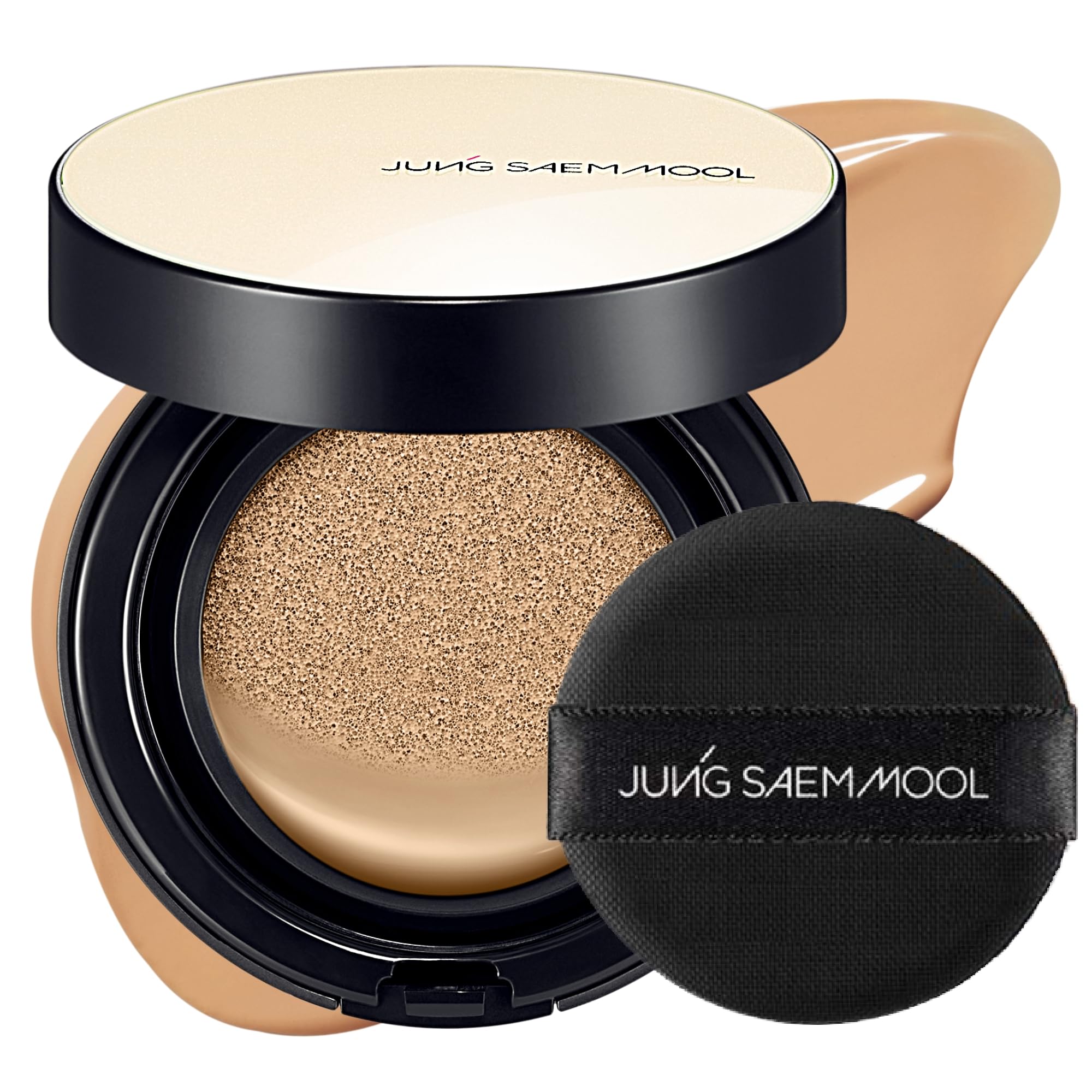 JUNG SAEM MOOL Essential Skin Nuder Cushion 25W Latte 0.49 Fl Oz, No Refill, Natural Radiant Finish Cushion Foundation with Buil