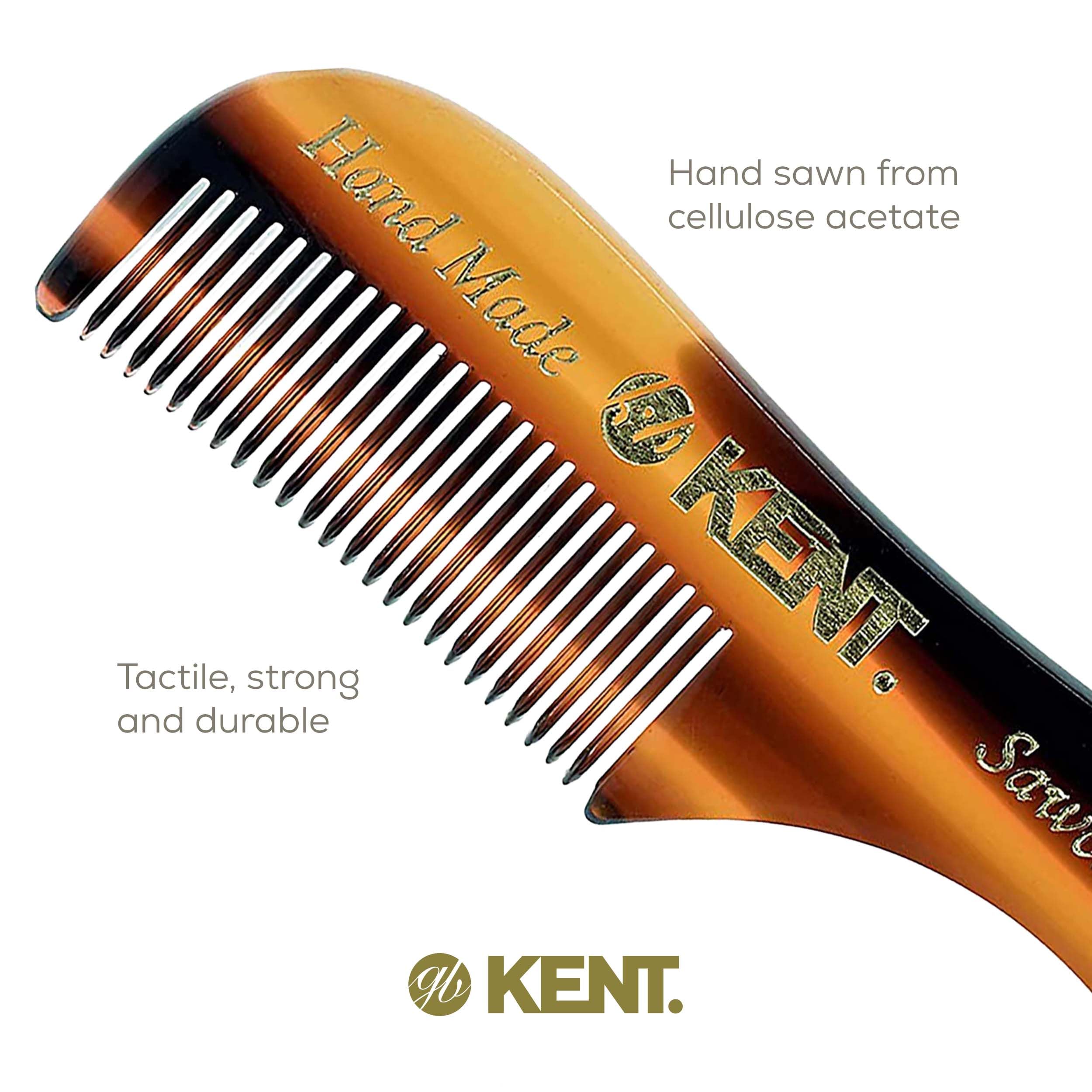 Kent A 81T X-Small Men'S Beard And Mustache Comb, Fine Toothed For Facial Hair Grooming And Styling. Quality Cellulose Acetate,