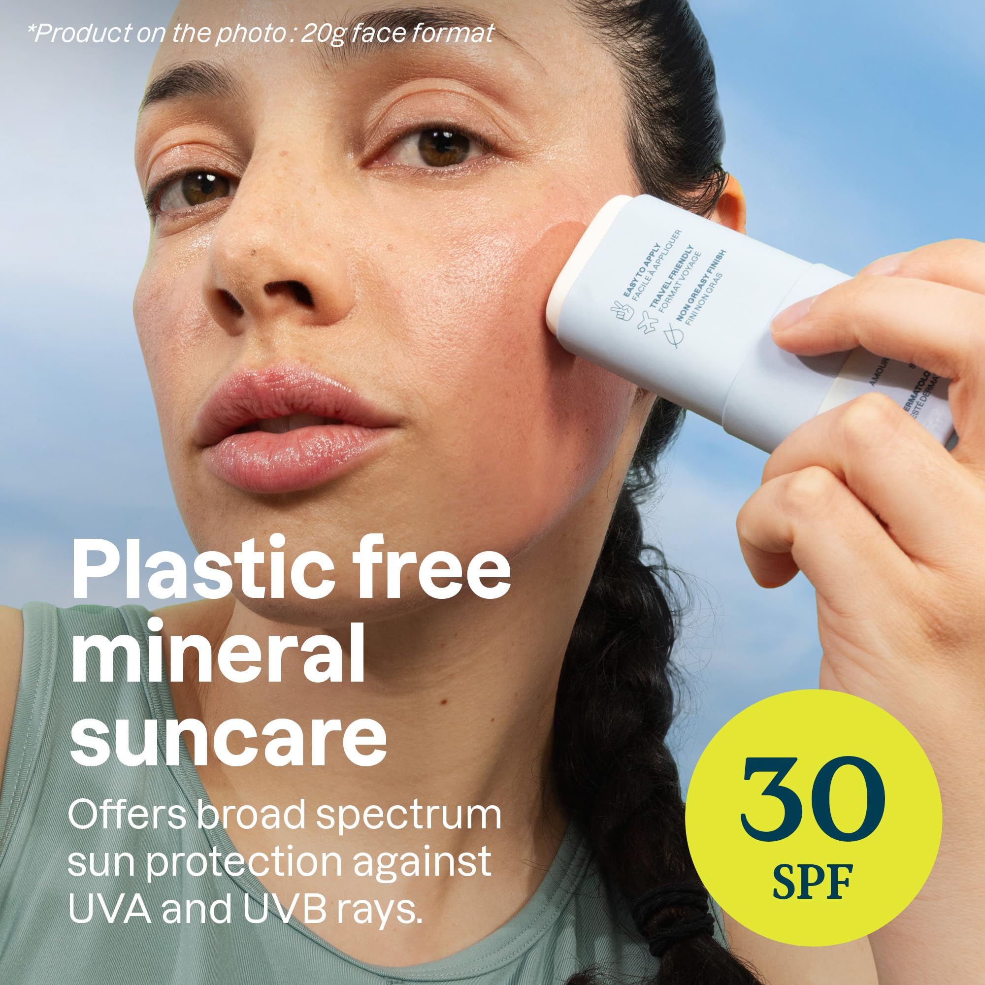 Attitude Mineral Sunscreen Face Stick For Sensitive Skin, Spf 30, Ewg Verified, Plastic-Free, Broad Spectrum Uva/Uvb Protection