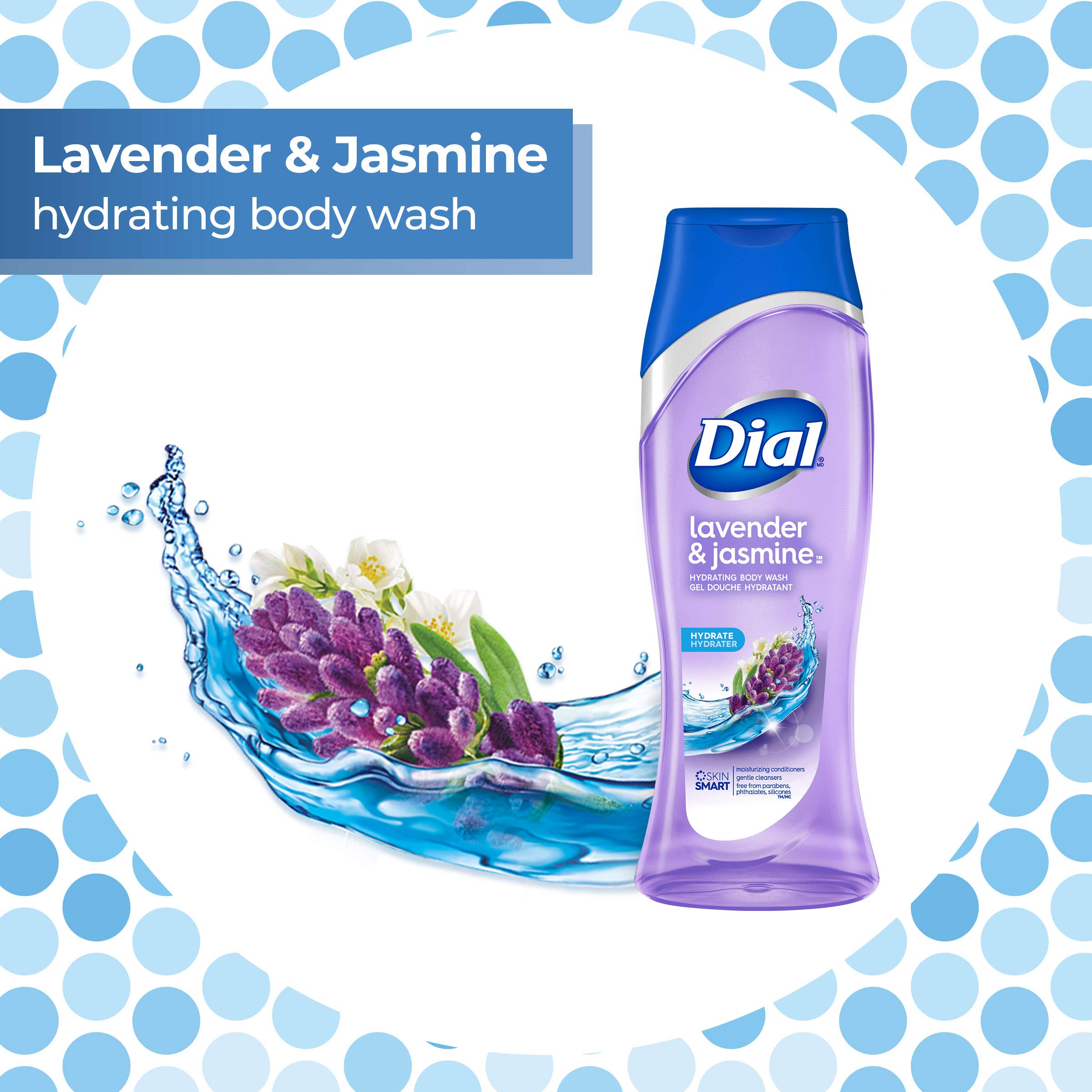 Dial Body Wash, Lavender & Jasmine, 21 Ounces (Count Of 3)