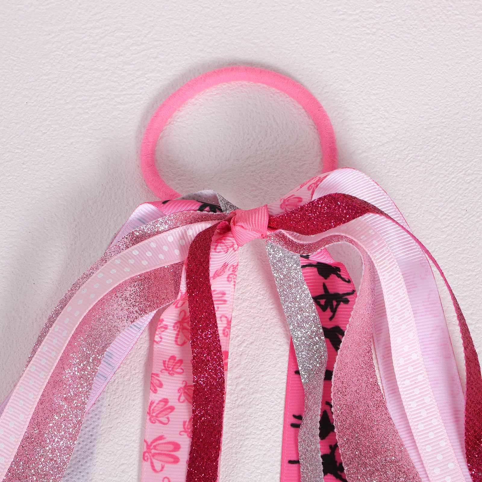 8.7-Inch Bumble Bee Ponytail Streamer Elastic Hair Tie Glitter Yellow Black Hair Ribbon Bow Pony Holder for Women Girls Spring H