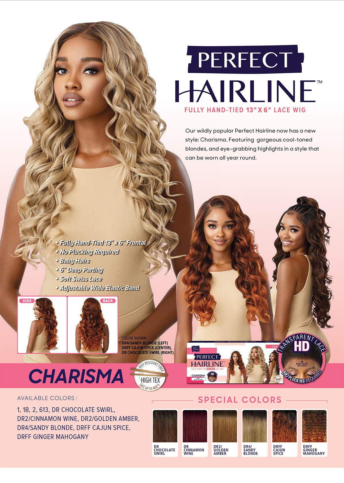 Outre Hd Lace Front Wig Perfect Hairline Fully Hand-Tied 13X6 Lace Wig Charisma (Dr2/Cinwn)